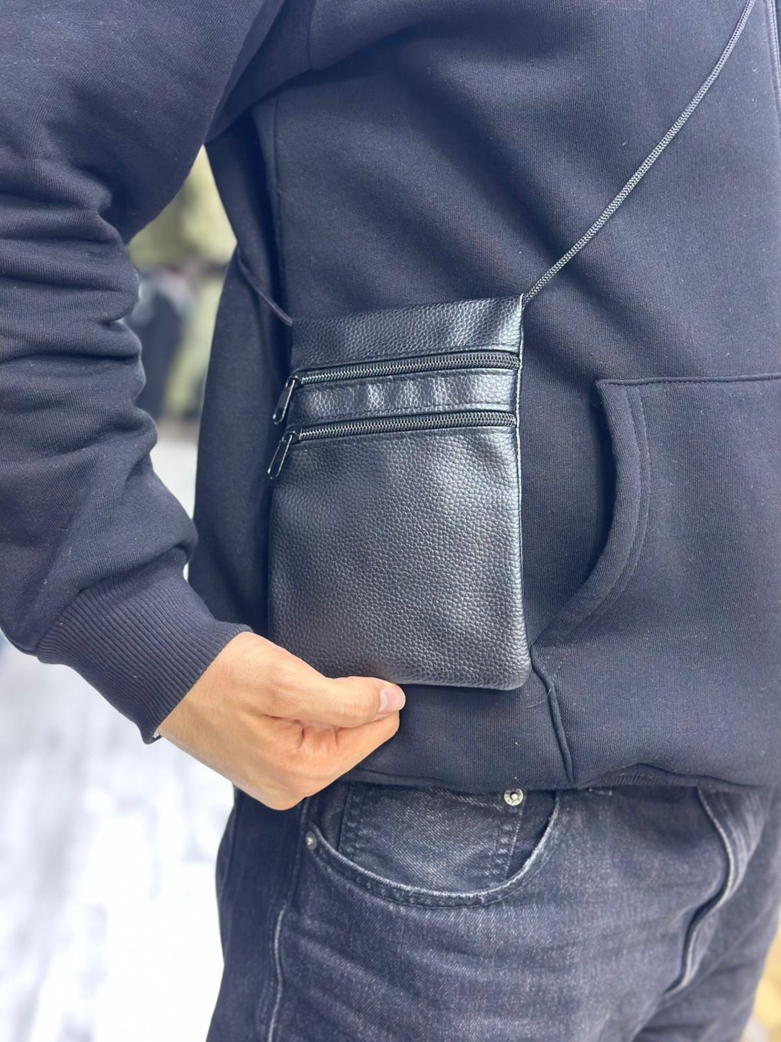 MEKOTEX Komando Pazarı Hac ve Umre Için Boyuna Asmalı Deri Çanta /cüzdan- Çok Cepli, Fermuarlı, Seyahat Pasaport Çantası görsel 7