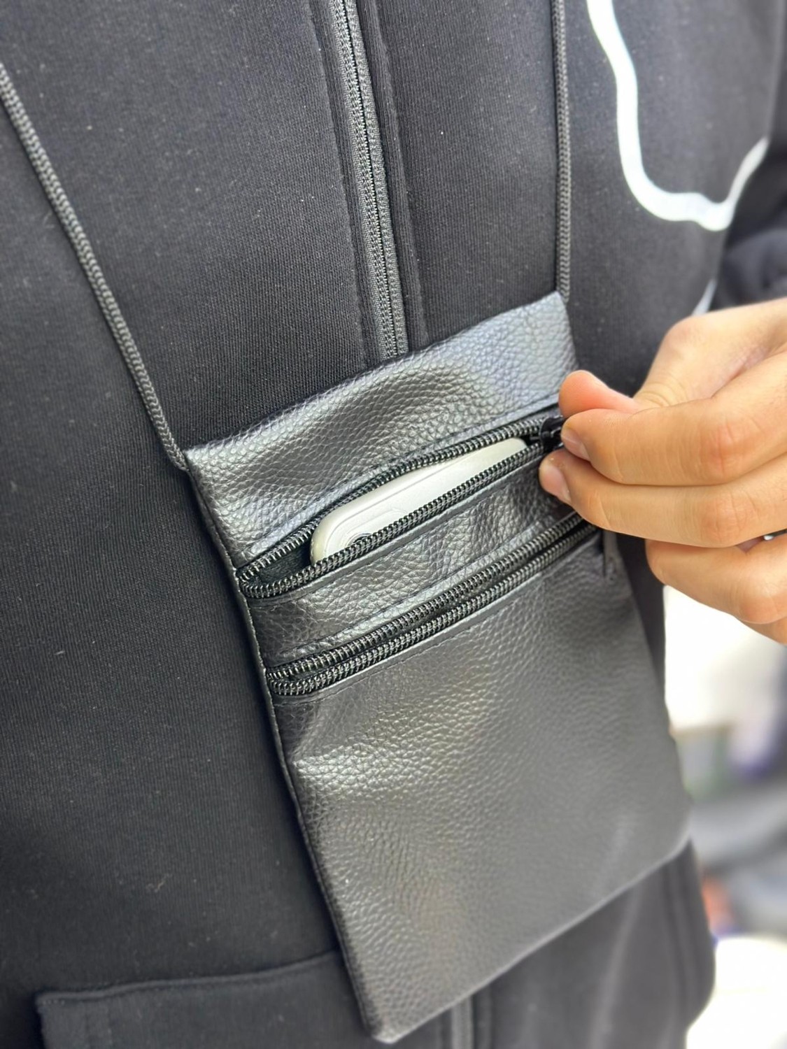 MEKOTEX Komando Pazarı Hac ve Umre Için Boyuna Asmalı Deri Çanta /cüzdan- Çok Cepli, Fermuarlı, Seyahat Pasaport Çantası görsel 8