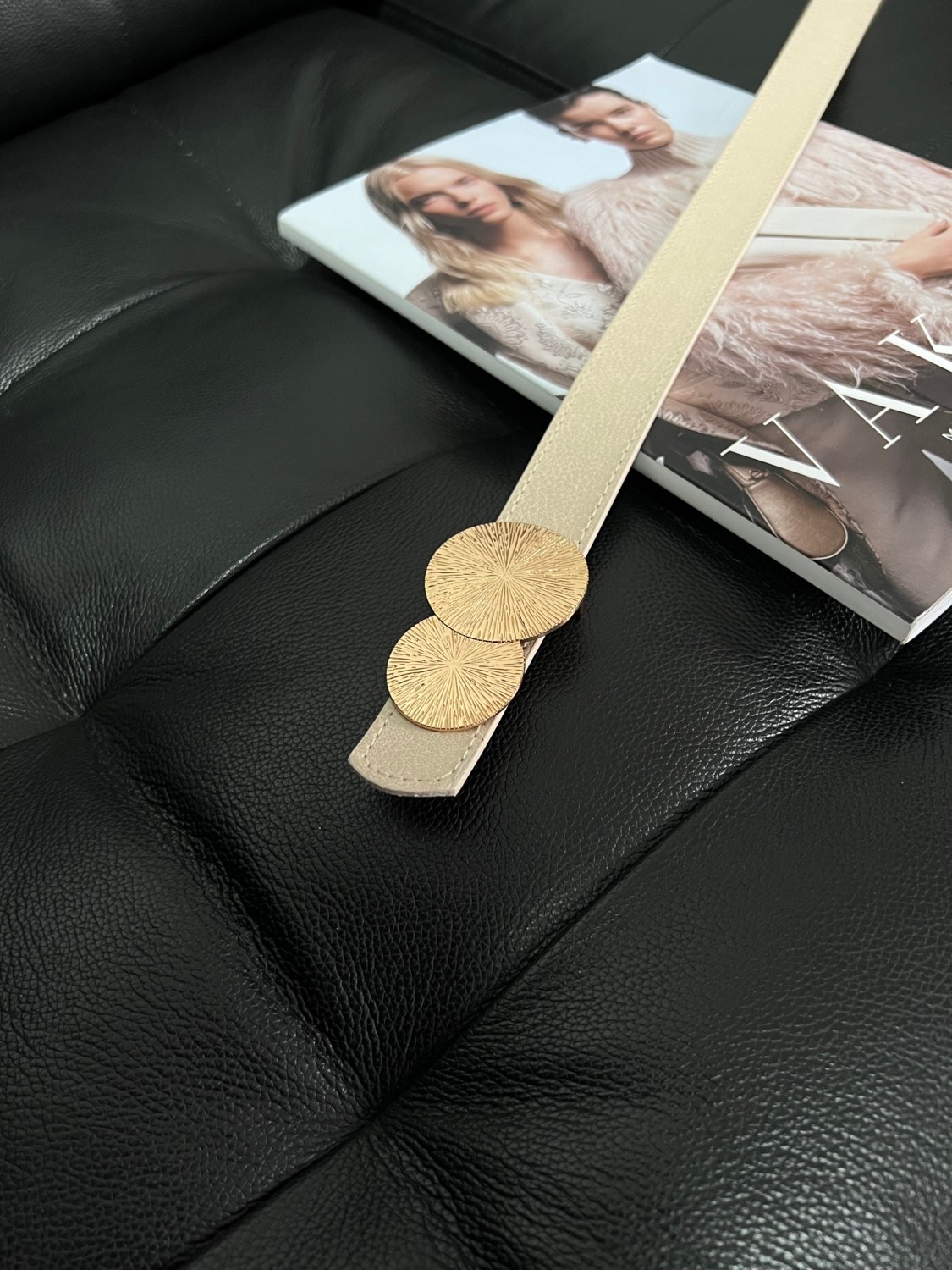 Fiori Yuvarlak Gold Toka Kadın Kemeri, Pantolon Kemeri, Ceket Kemeri, Elbise Kemeri, Gömlek Kemeri görsel 2