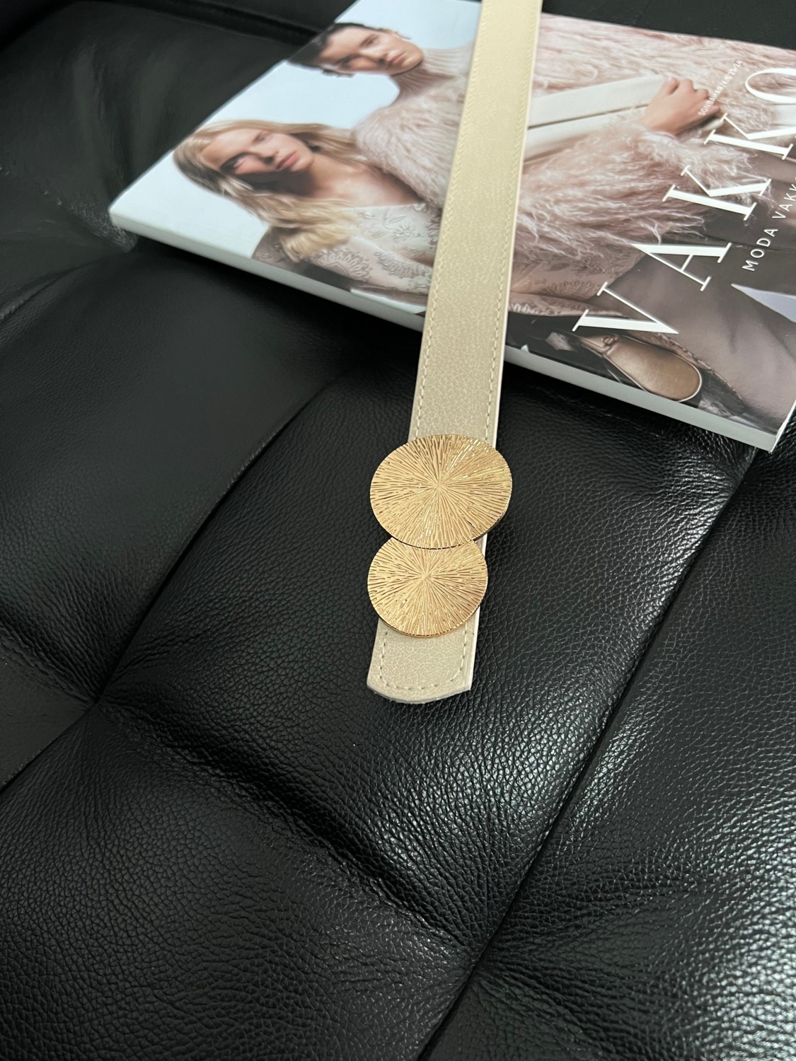 Fiori Yuvarlak Gold Toka Kadın Kemeri, Pantolon Kemeri, Ceket Kemeri, Elbise Kemeri, Gömlek Kemeri görsel 3