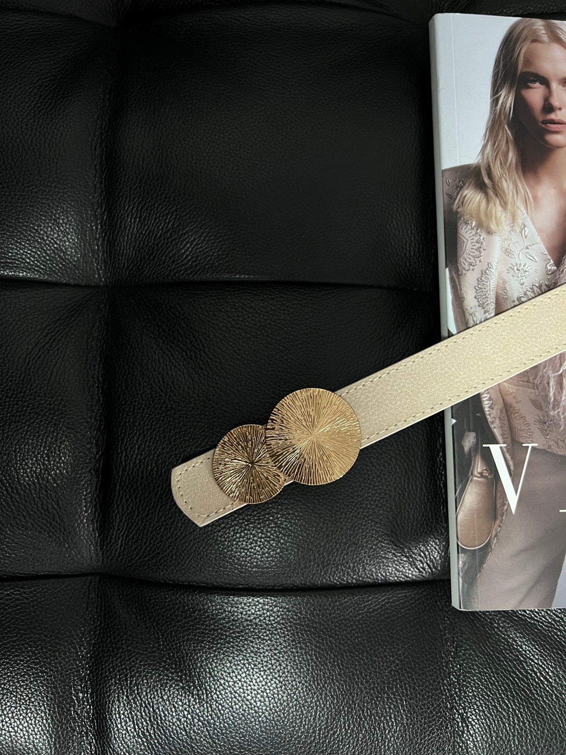 Fiori Yuvarlak Gold Toka Kadın Kemeri, Pantolon Kemeri, Ceket Kemeri, Elbise Kemeri, Gömlek Kemeri görsel 4
