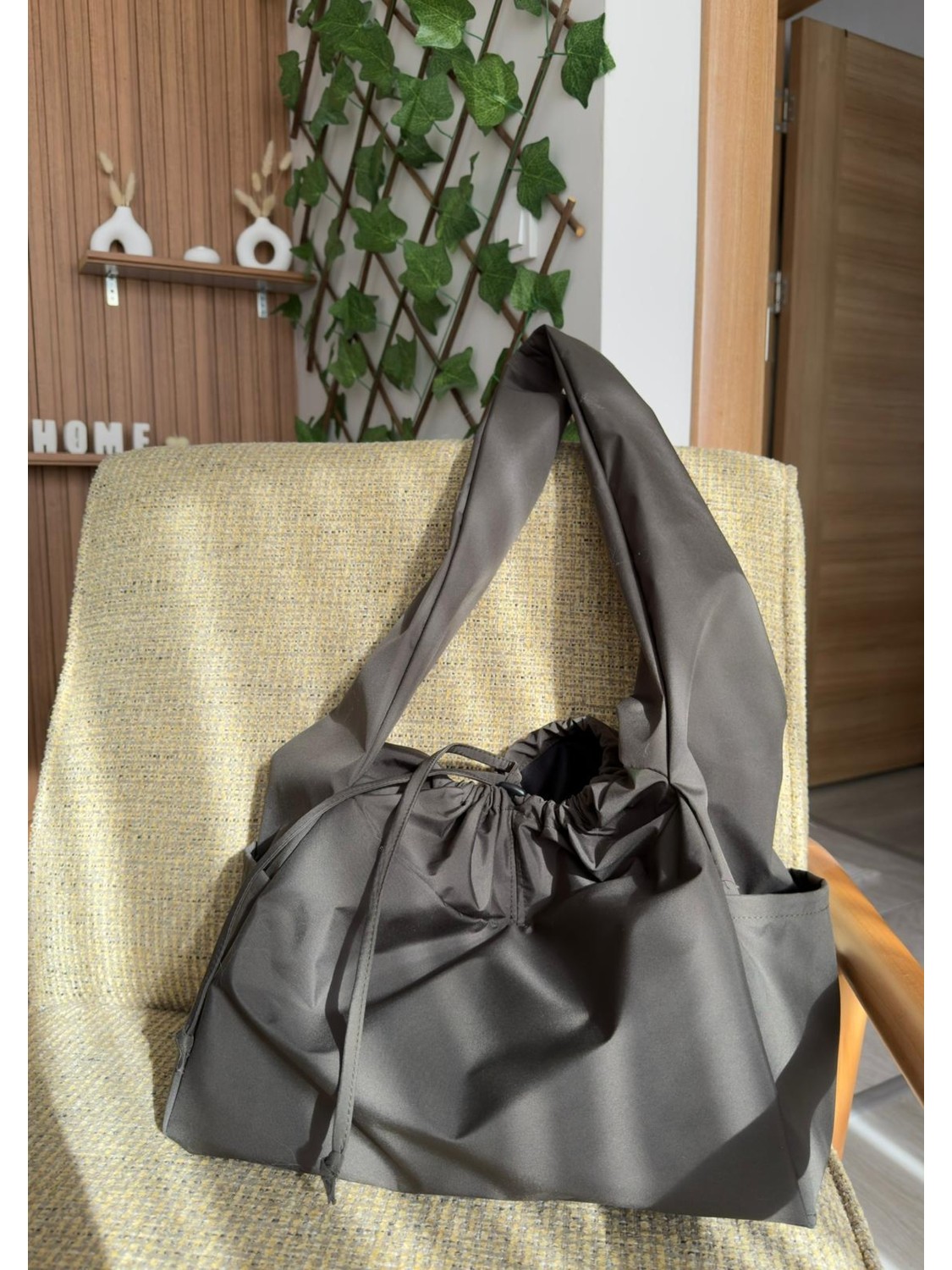 Mute Bag Süet Black Tote Bag / Siyah Çapraz Kullanıma Uygun Süet Kadın Omuz Çantası (50*30) görsel 7
