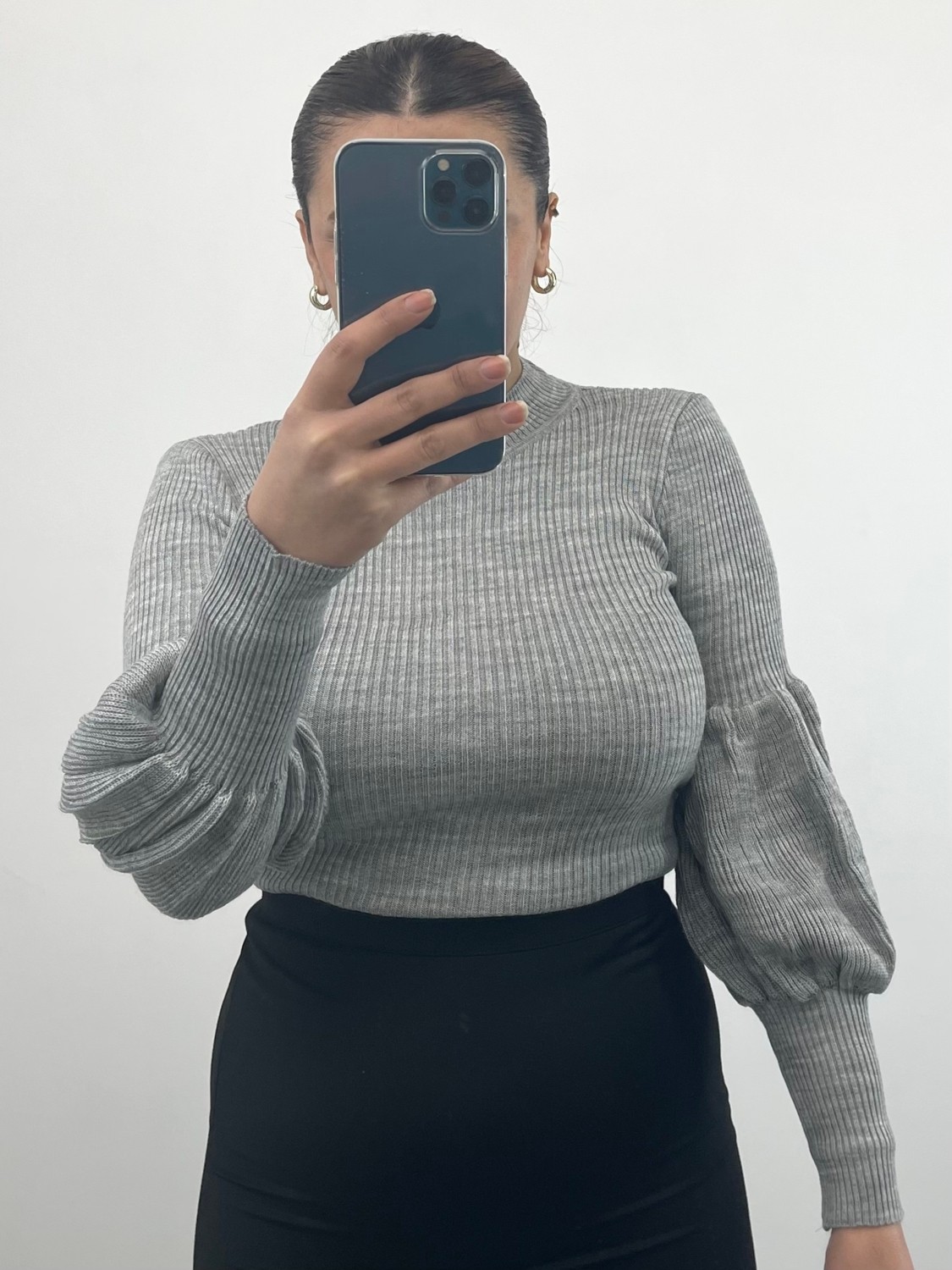Nisum Moda Balon Kol Balıkçı Triko Body görsel 8