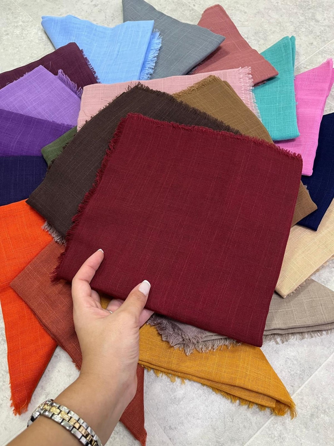 Soft İpek Soft Ipek 30 Lu Paket Çift Flamlı Hediyelik Eşarp (30 Adettir) görsel 3