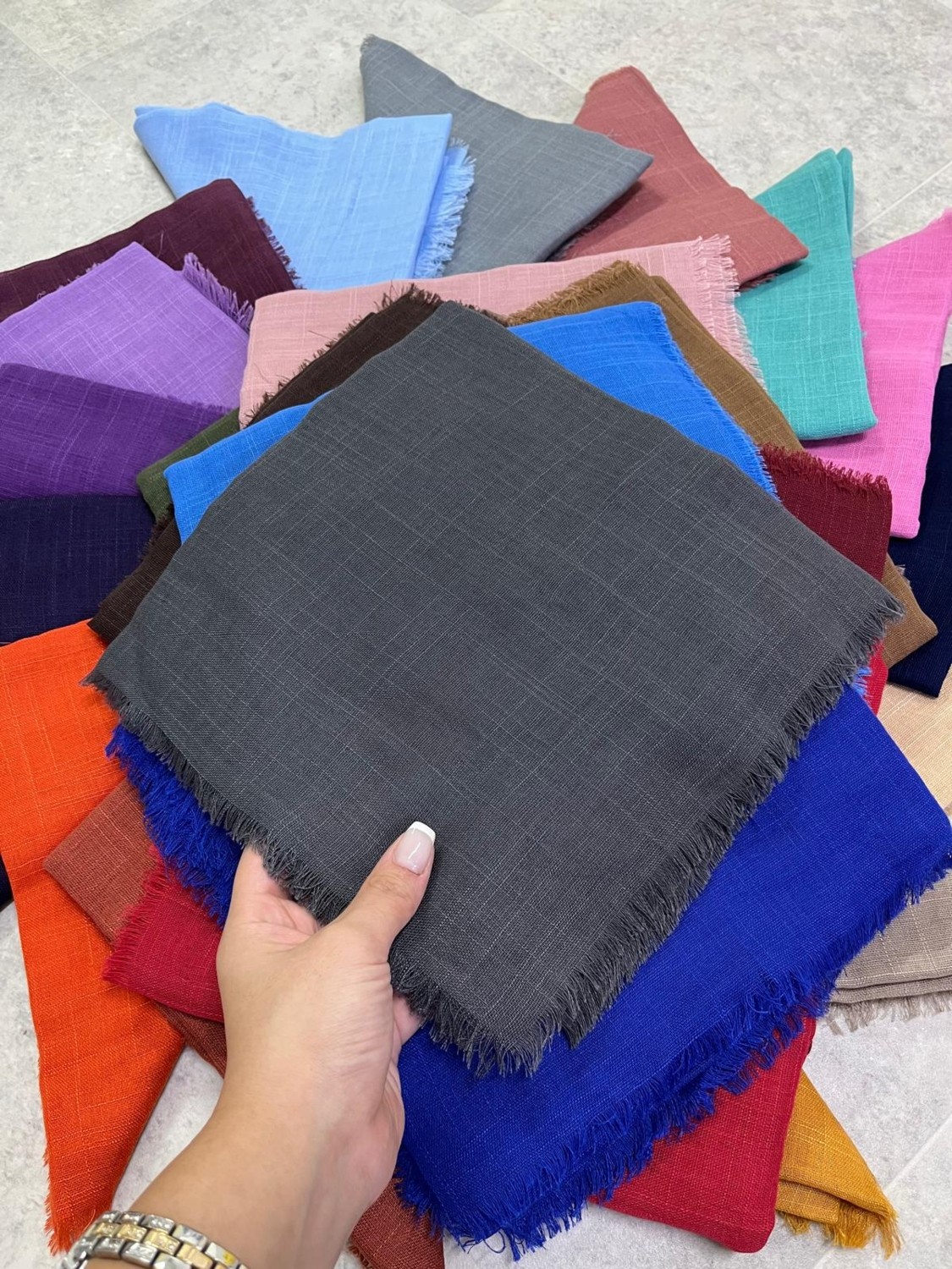 Soft İpek Soft Ipek 30 Lu Paket Çift Flamlı Hediyelik Eşarp (30 Adettir) görsel 4