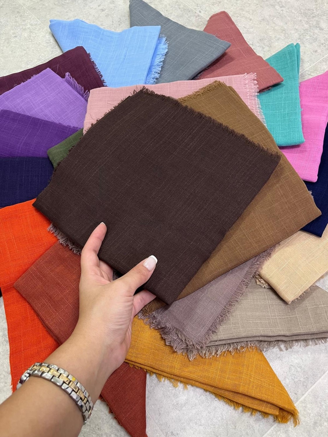 Soft İpek Soft Ipek 30 Lu Paket Çift Flamlı Hediyelik Eşarp (30 Adettir) görsel 5