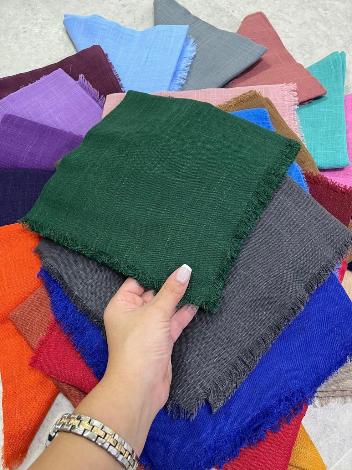 Soft İpek Soft Ipek 30 Lu Paket Çift Flamlı Hediyelik Eşarp (30 Adettir) görsel 6