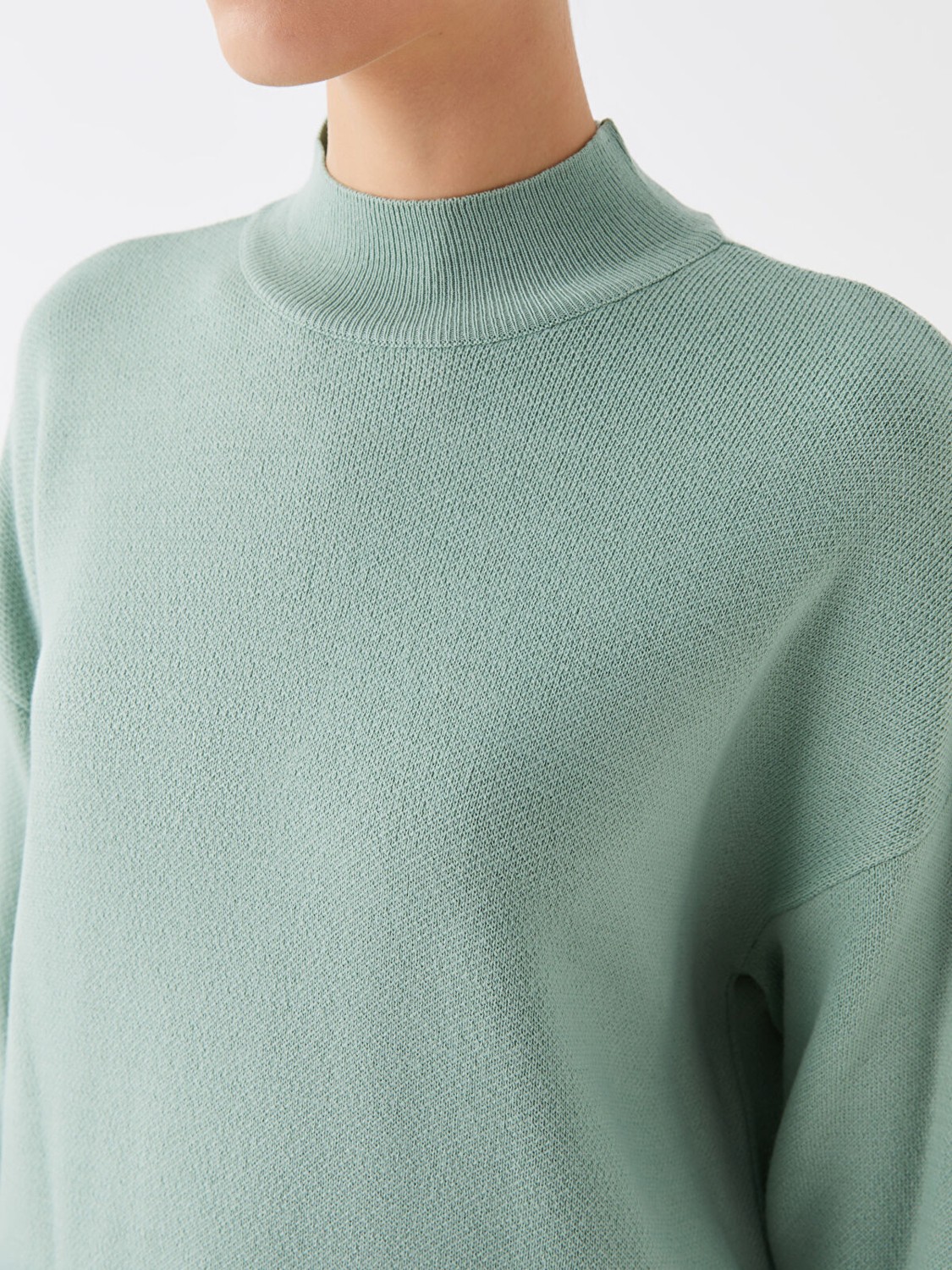 LC Waikiki Yeni Sezon Yarım Balıkçı Yaka Oversize Kadın Triko Tunik görsel 4