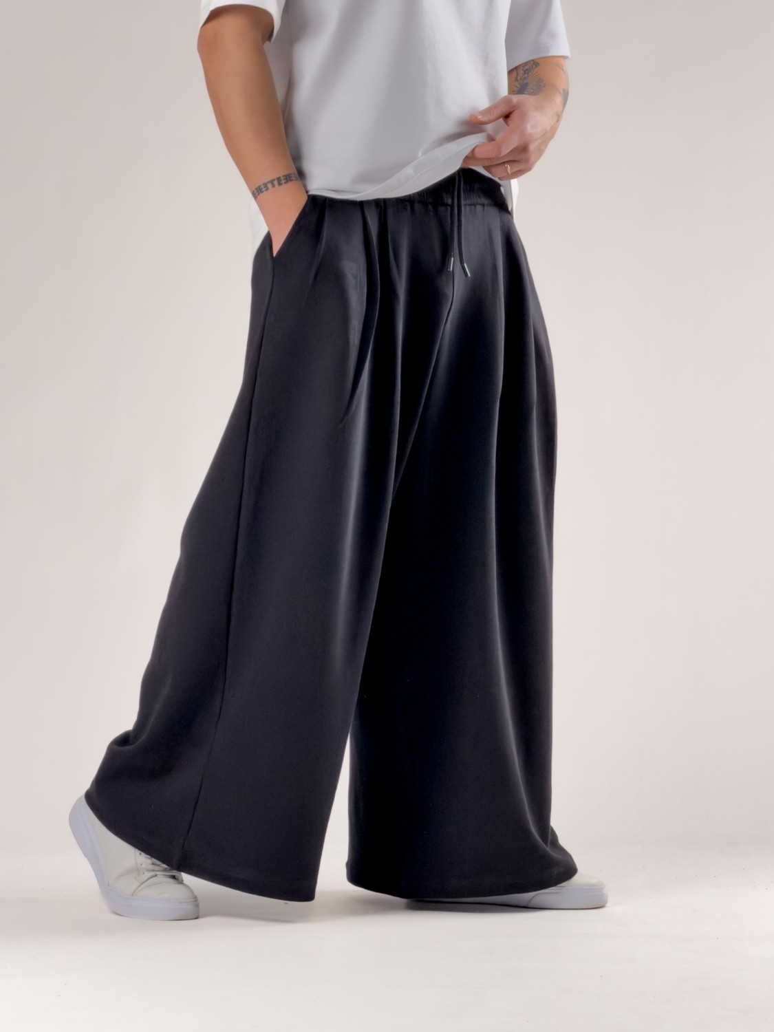 Cocopelli Desenli Siyah Oversize Erkek Pantolon COC2771 Premium Kumaş ve Bohem Stil görsel 2