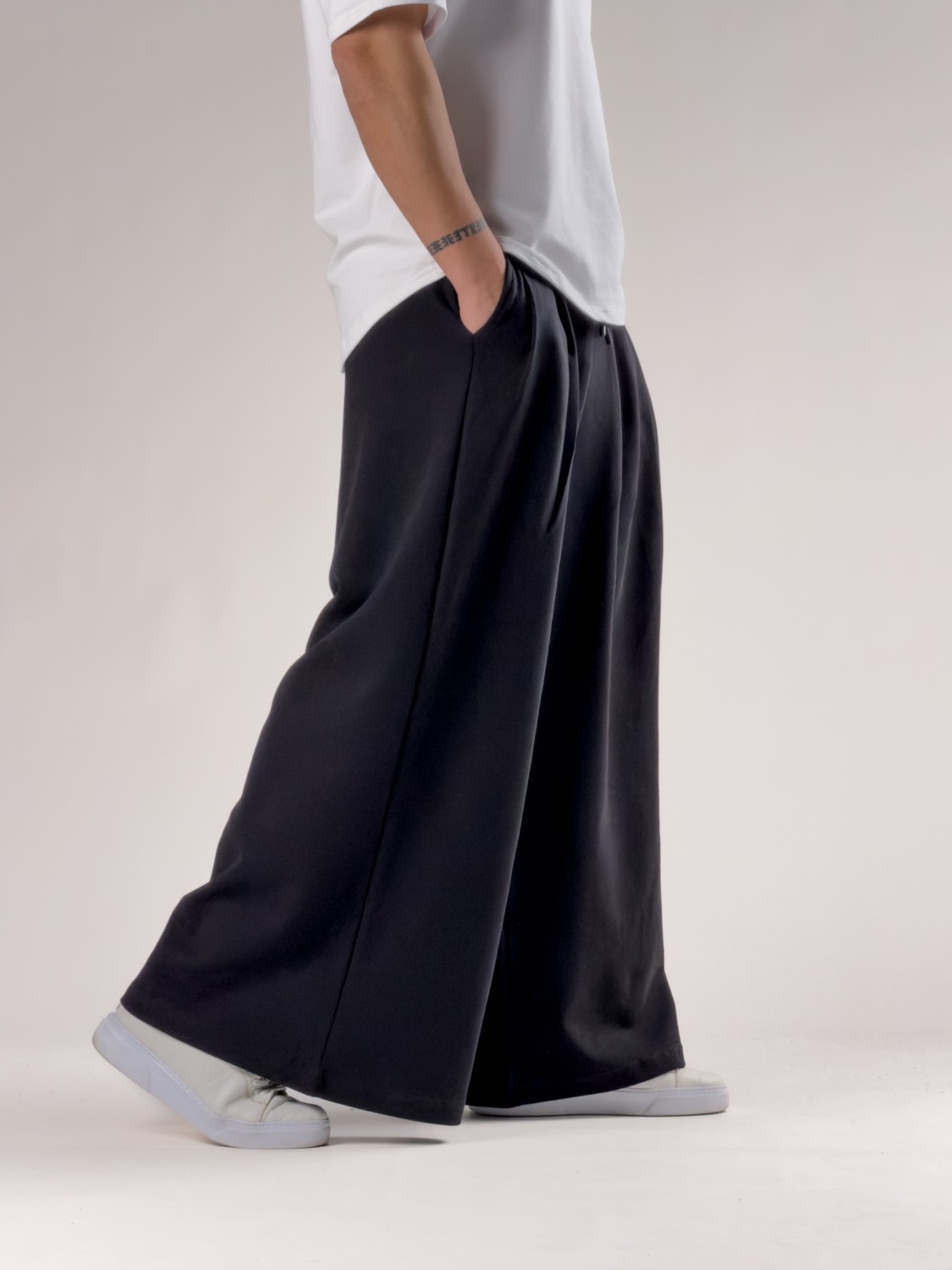Cocopelli Desenli Siyah Oversize Erkek Pantolon COC2771 Premium Kumaş ve Bohem Stil görsel 3