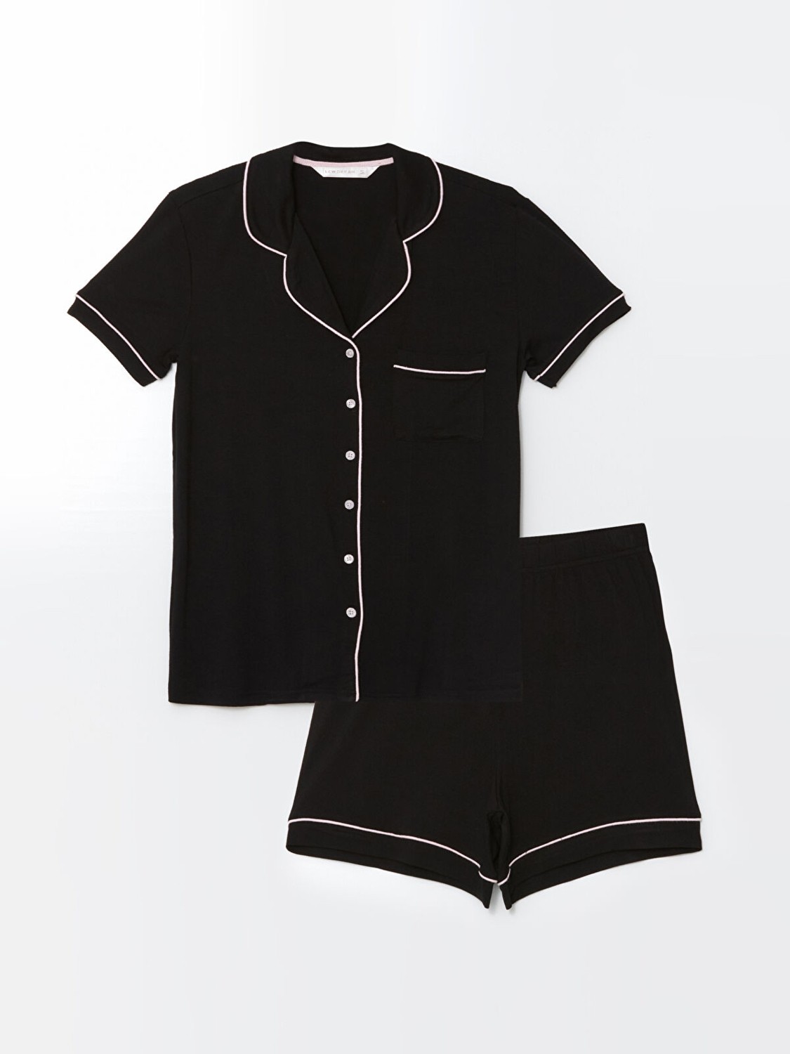 LC Waikiki Yeni Sezon Gömlek Yaka Kadın Şortlu Pijama Takımı görsel 5