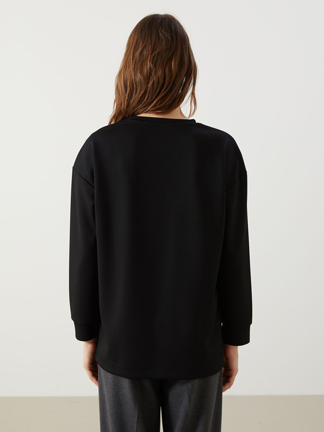 LC Waikiki Yeni Sezon Taşlı Oversize Kadın Sweatshirt Tunik görsel 4