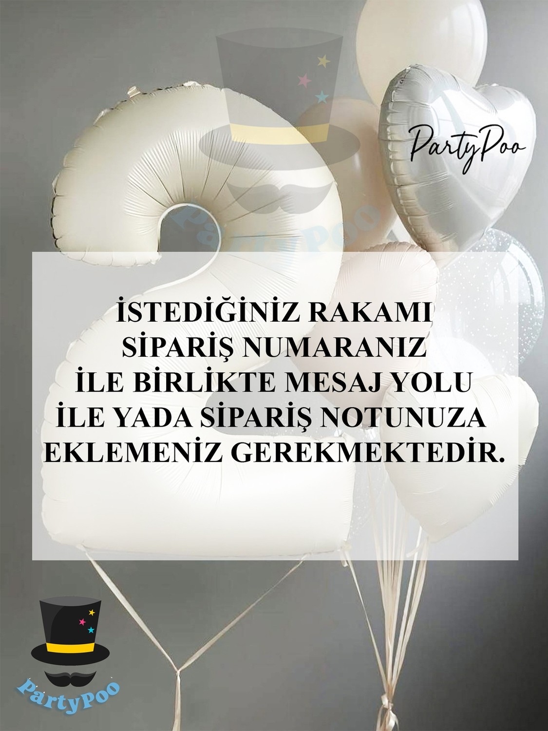 Feyza Design Krem Rakam ve Kalp Folyo Balon Seti 8'li - Hobi ve Parti Malzemeleri görsel 2