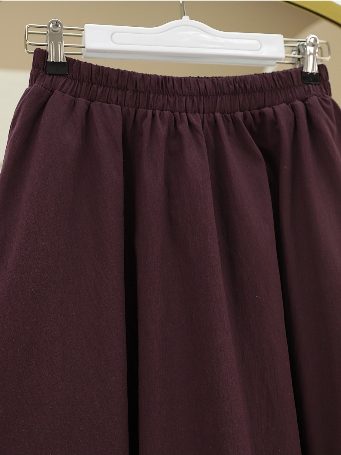 Moda Morfo Dantel İşlemeli Beli Lastikli Etek -Mürdüm görsel 8