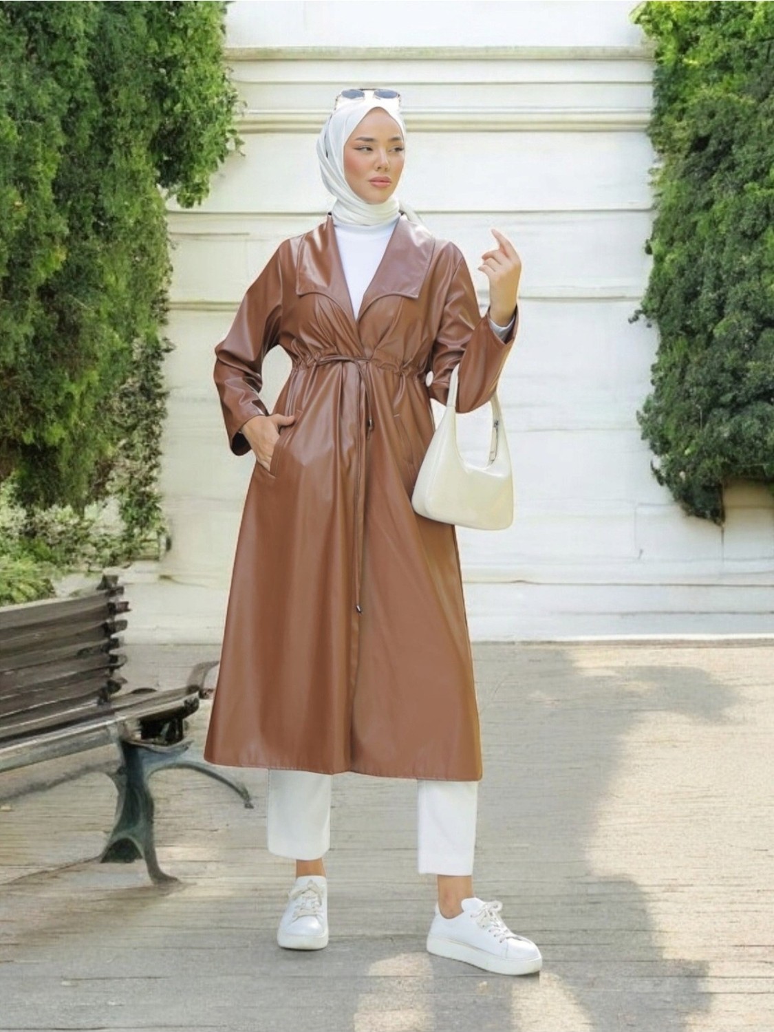 Moda Morfo Tünel Bağcıklı Çift Cepli Deri Kap -Taba görsel 6