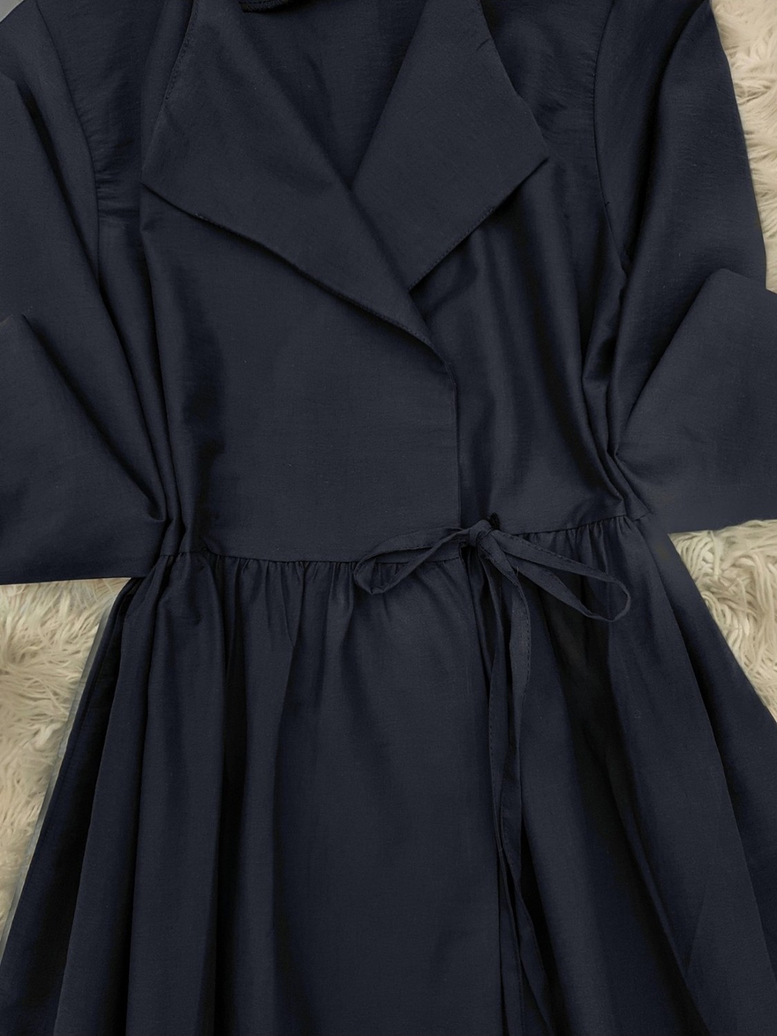 Moda Morfo Yan Bağcıklı Kol Manşeti Yırtmaçlı Kimono -Laci görsel 8