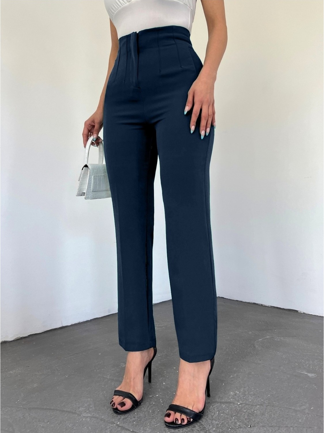 Moda Morfo Zra Pileli Havuç Pantolon -Siyah görsel 3