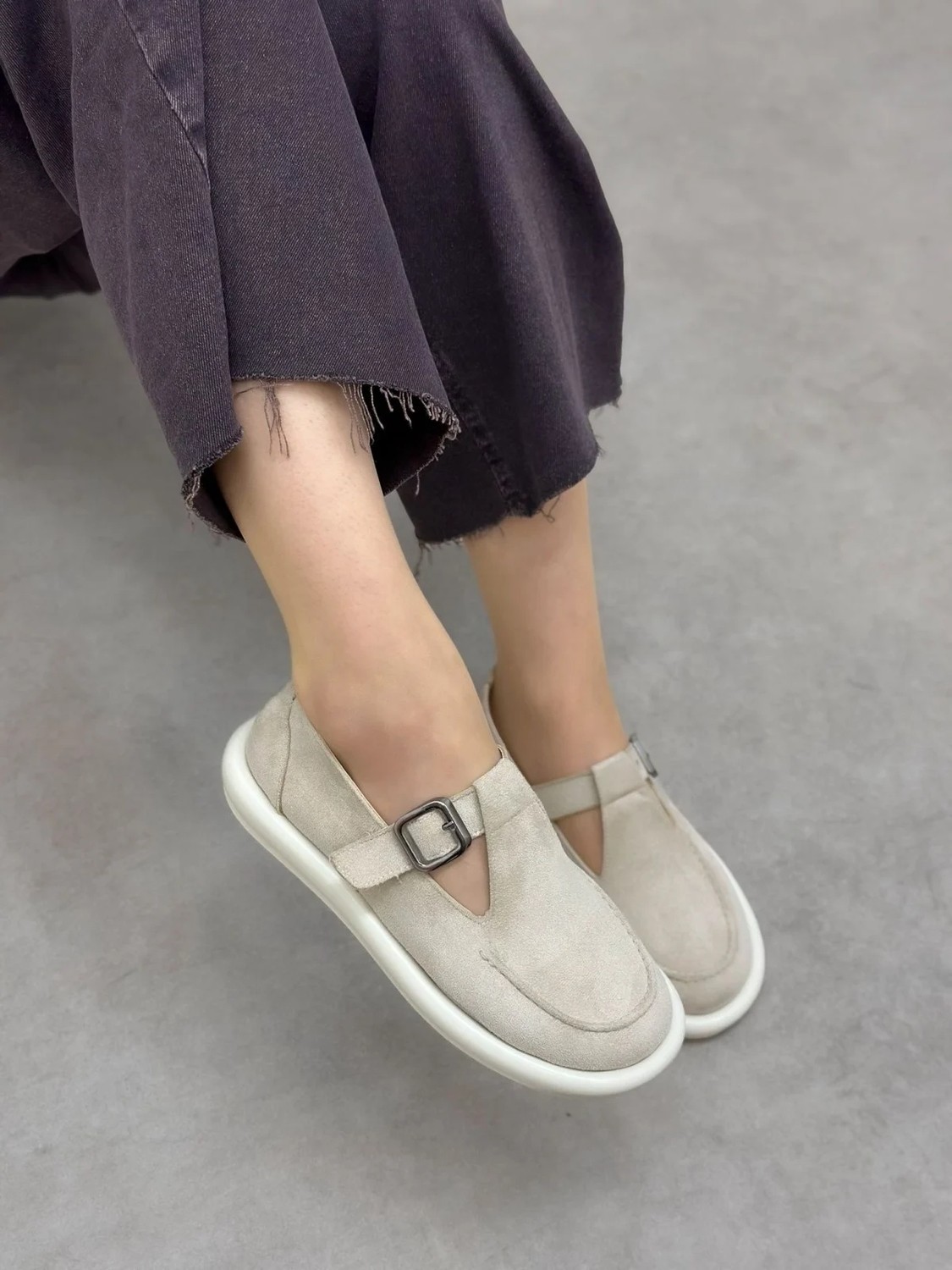 Erva'nın Butiği Siyah Süet (Olivia) Toka Detaylı Kadın Loafer görsel 2