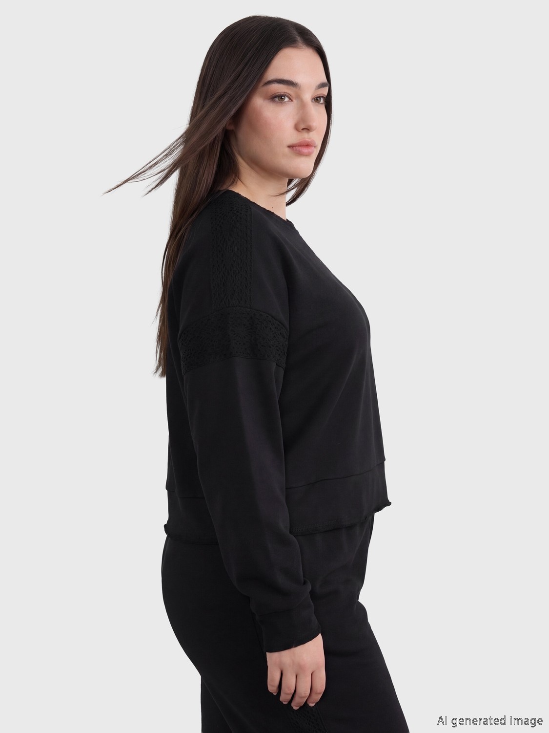 Soulife Petite Bisiklet Yaka Kadın Sweatshirt görsel 2