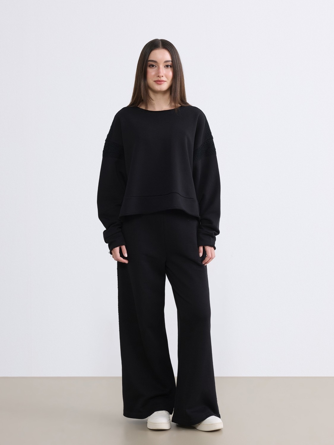 Soulife Petite Bisiklet Yaka Kadın Sweatshirt görsel 3