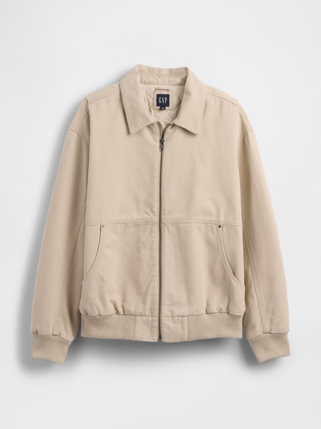 Gap Erkek Siyah Canvas Bomber Ceket görsel 4