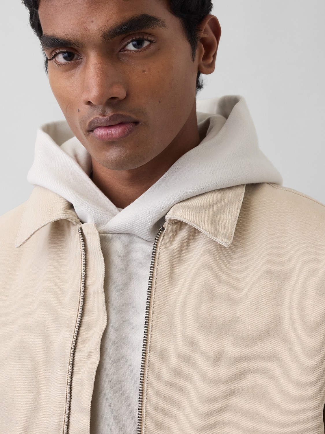 Gap Erkek Siyah Canvas Bomber Ceket görsel 5