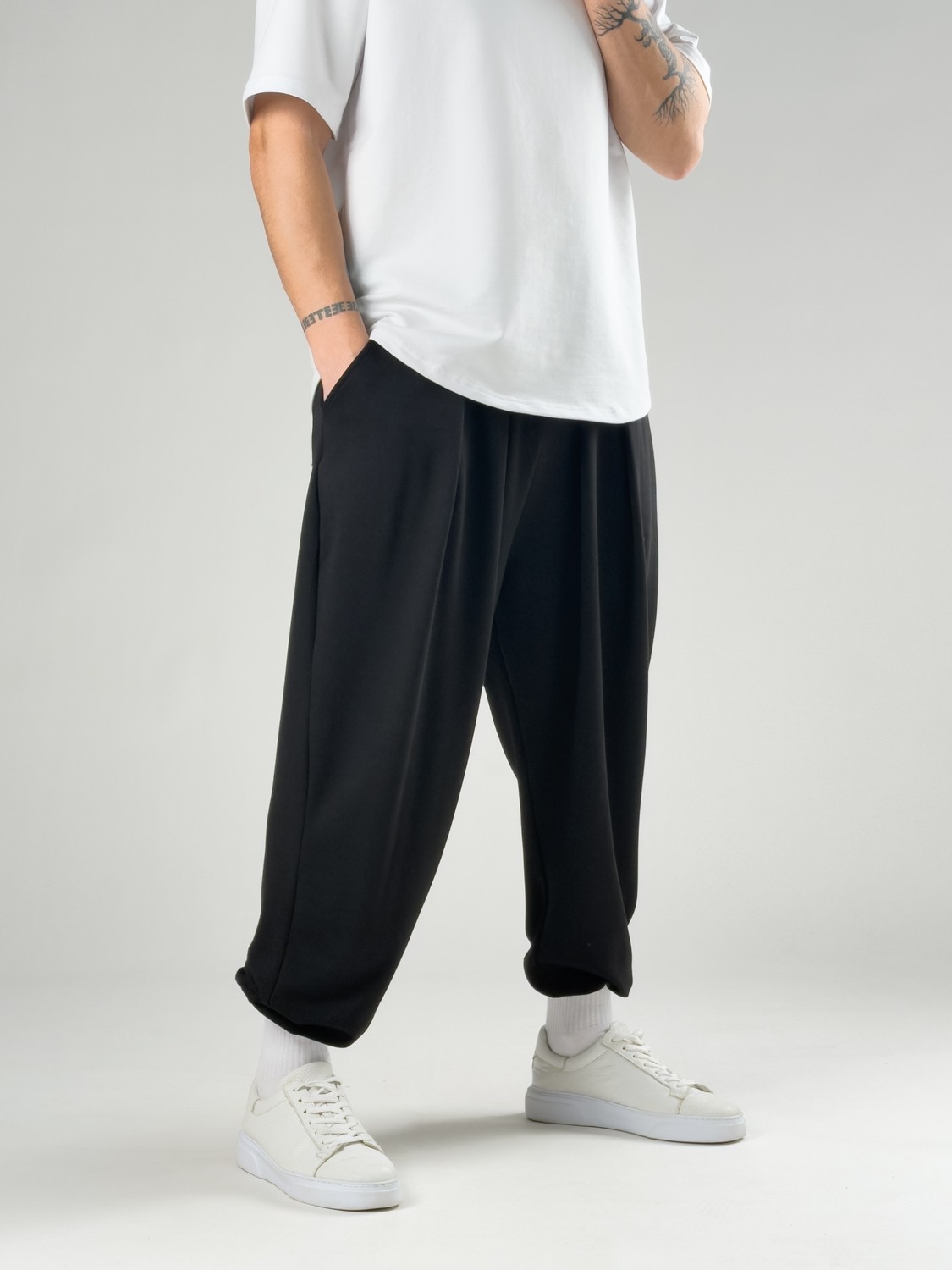Cocopelli Pileli Siyah Erkek Jogger Pantolon COC2858