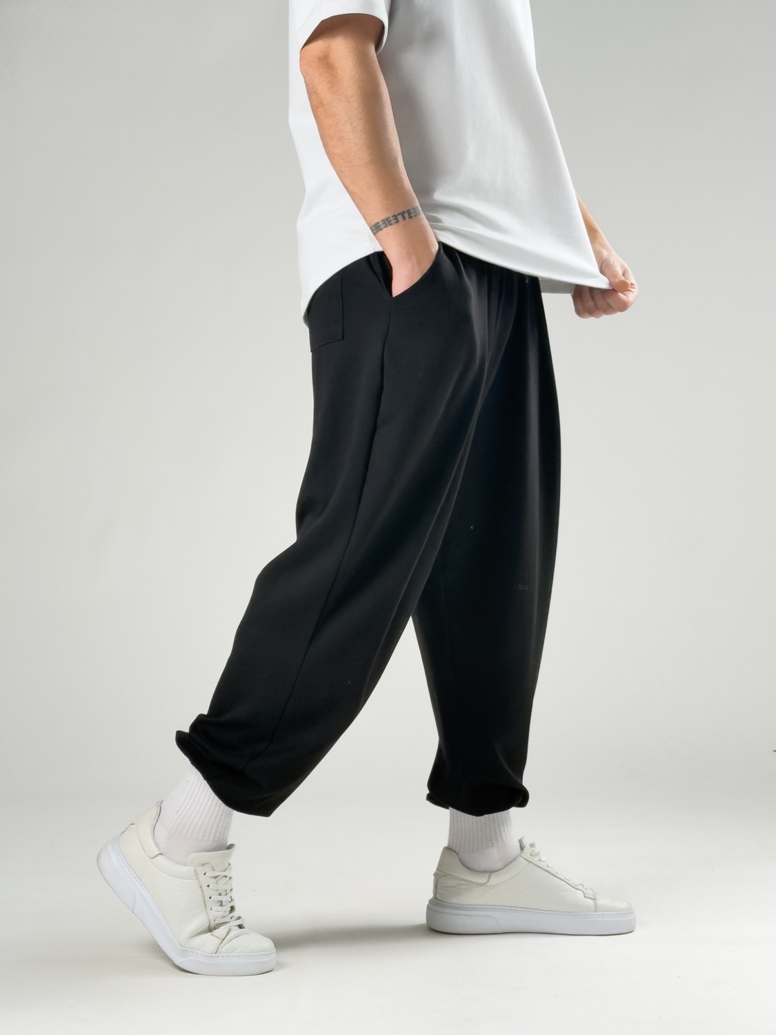 Cocopelli Pileli Siyah Erkek Jogger Pantolon COC2858 görsel 3