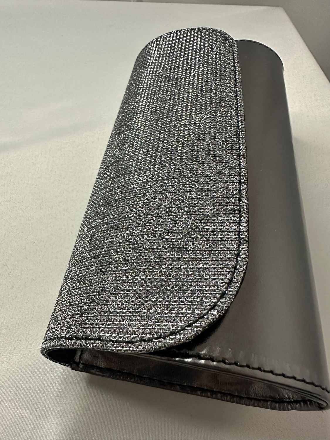 Addy Stardust Metallic Clutch Gümüş Zincirli Abiye Çanta görsel 3