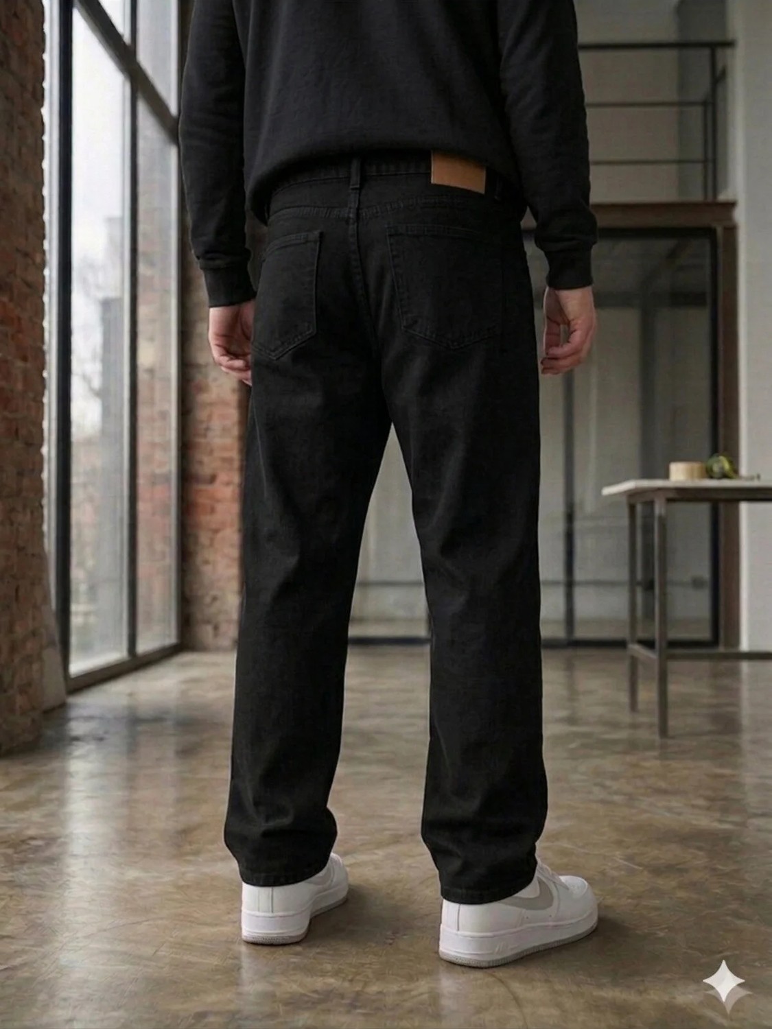 Modamesto Erkek Gri Baggy Fit Geniş Kesim Jean Pantolon görsel 6