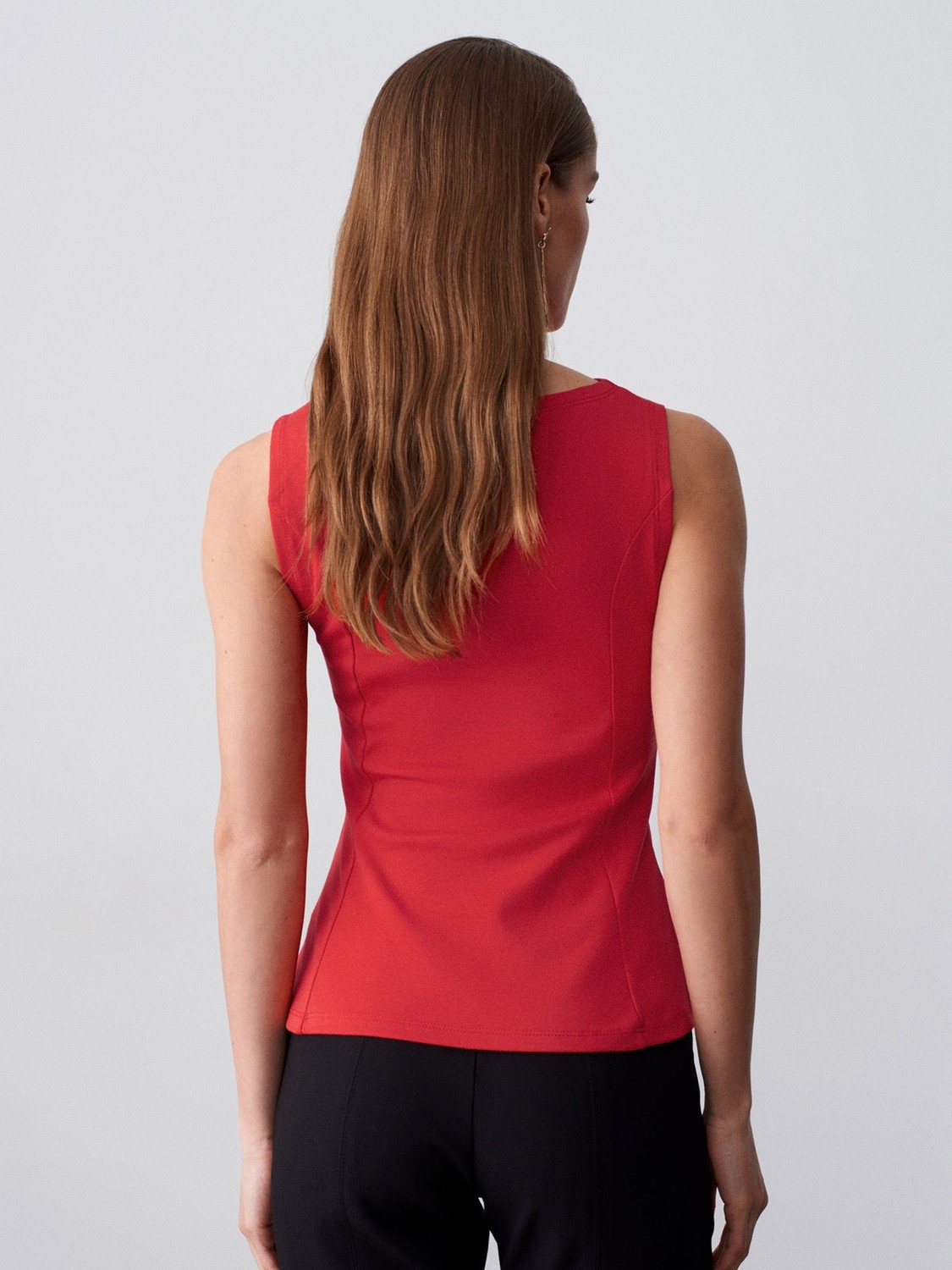 Dilvin DİLVİN Kayık Yaka Siyah Peplum Top Dar Kalıp Kadın Bluz %80 Pamuk %15 Polyester görsel 6