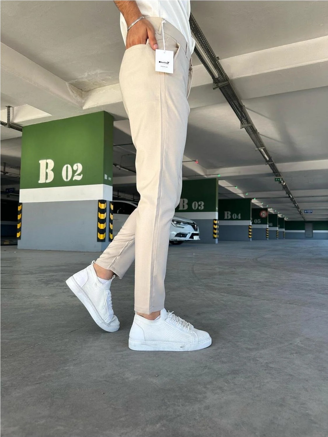 Ser Joven Erkek Siyah Slim Fit Dar Kesim Likralı Yan Cep Bilek Boy Düz Kumaş Pantolon görsel 8