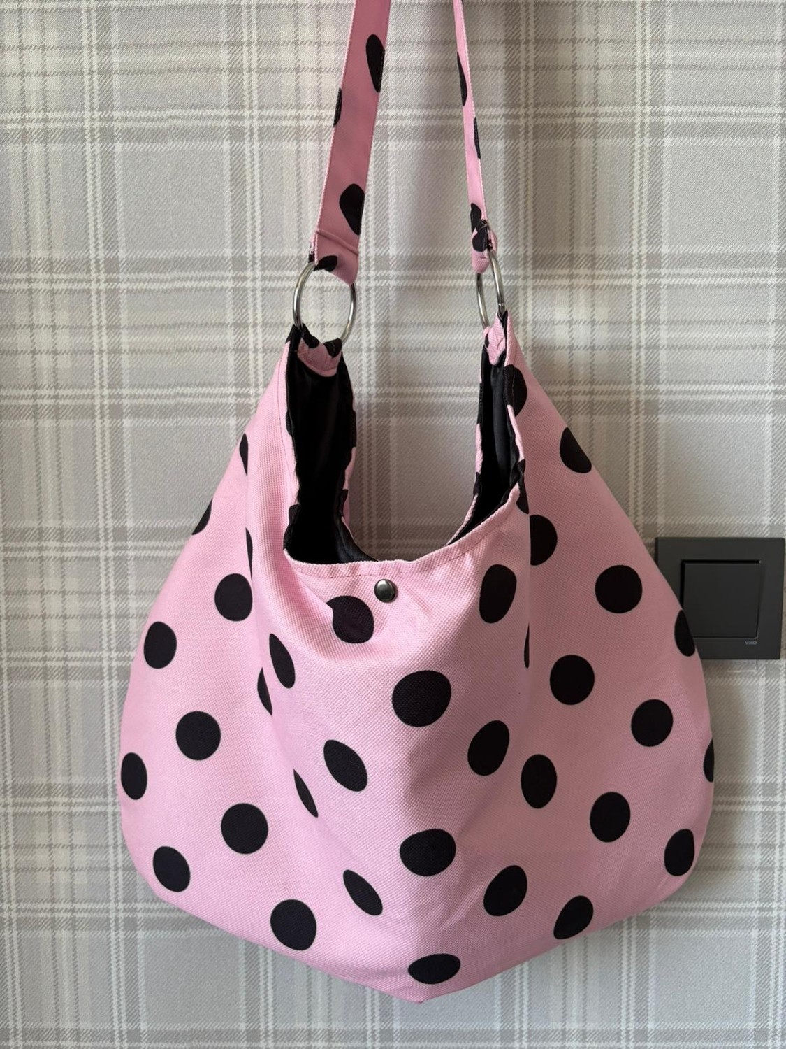 Mute Bag Polka Bag Puantiye Çanta / Puantiyeli Omuz Çantası (28*49) görsel 3