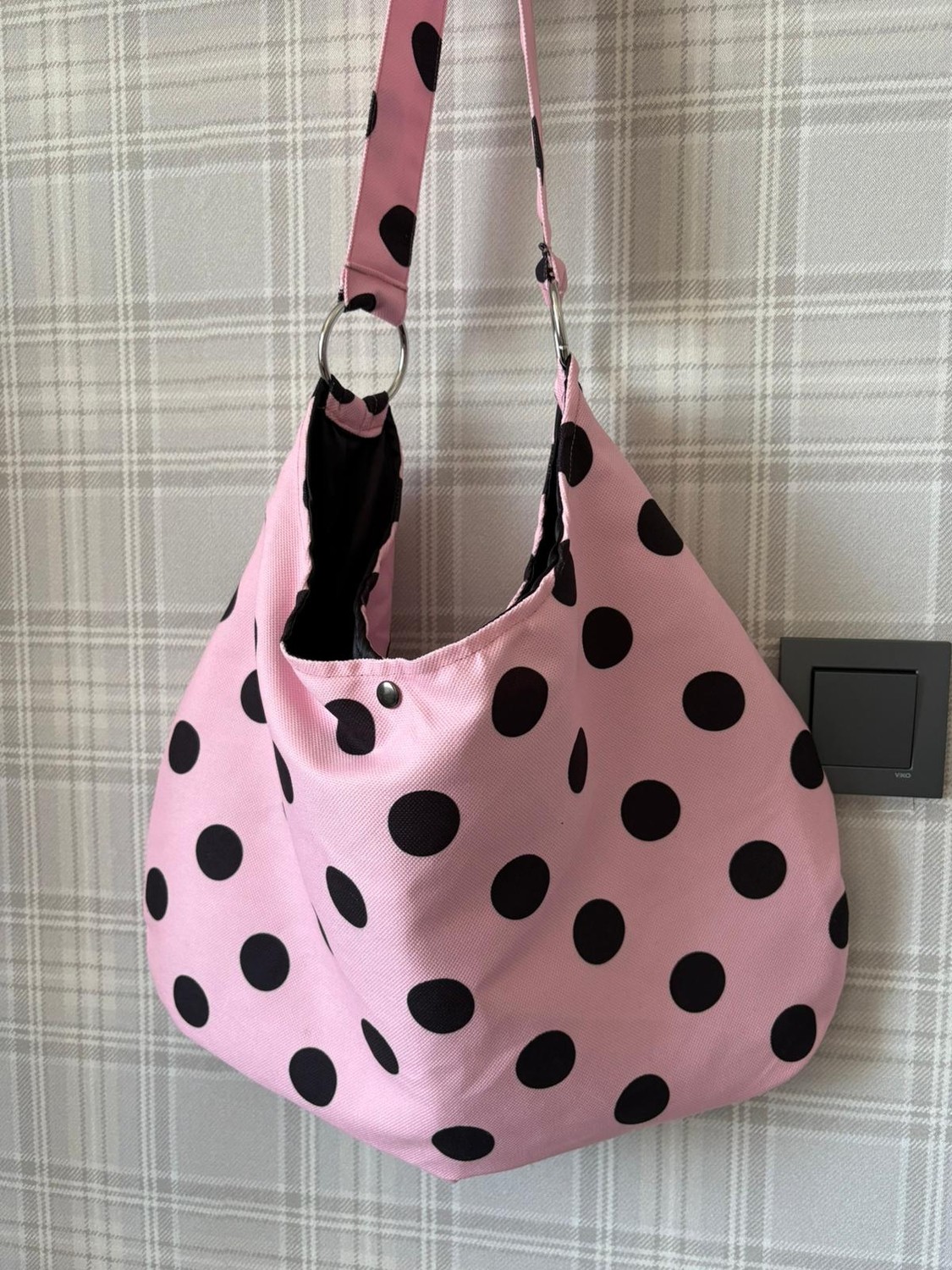 Mute Bag Polka Bag Puantiye Çanta / Puantiyeli Omuz Çantası (28*49) görsel 6