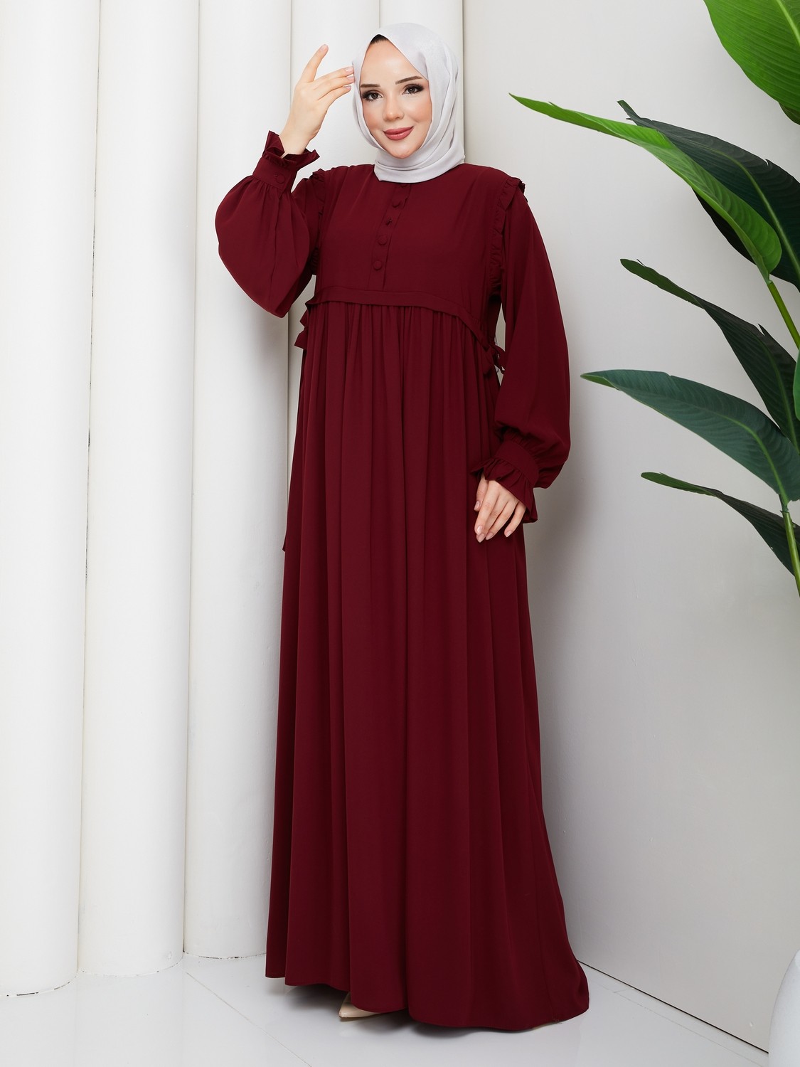 Rüyam Moda Butik Melisa Elbise Mısır Medine Ipeği görsel 3