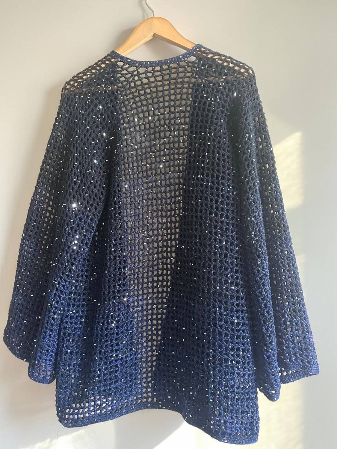 Talin Handmade Pullu File Kadın Hırka, Pamuk Koton Şık ve Hafif Tasarım görsel 3
