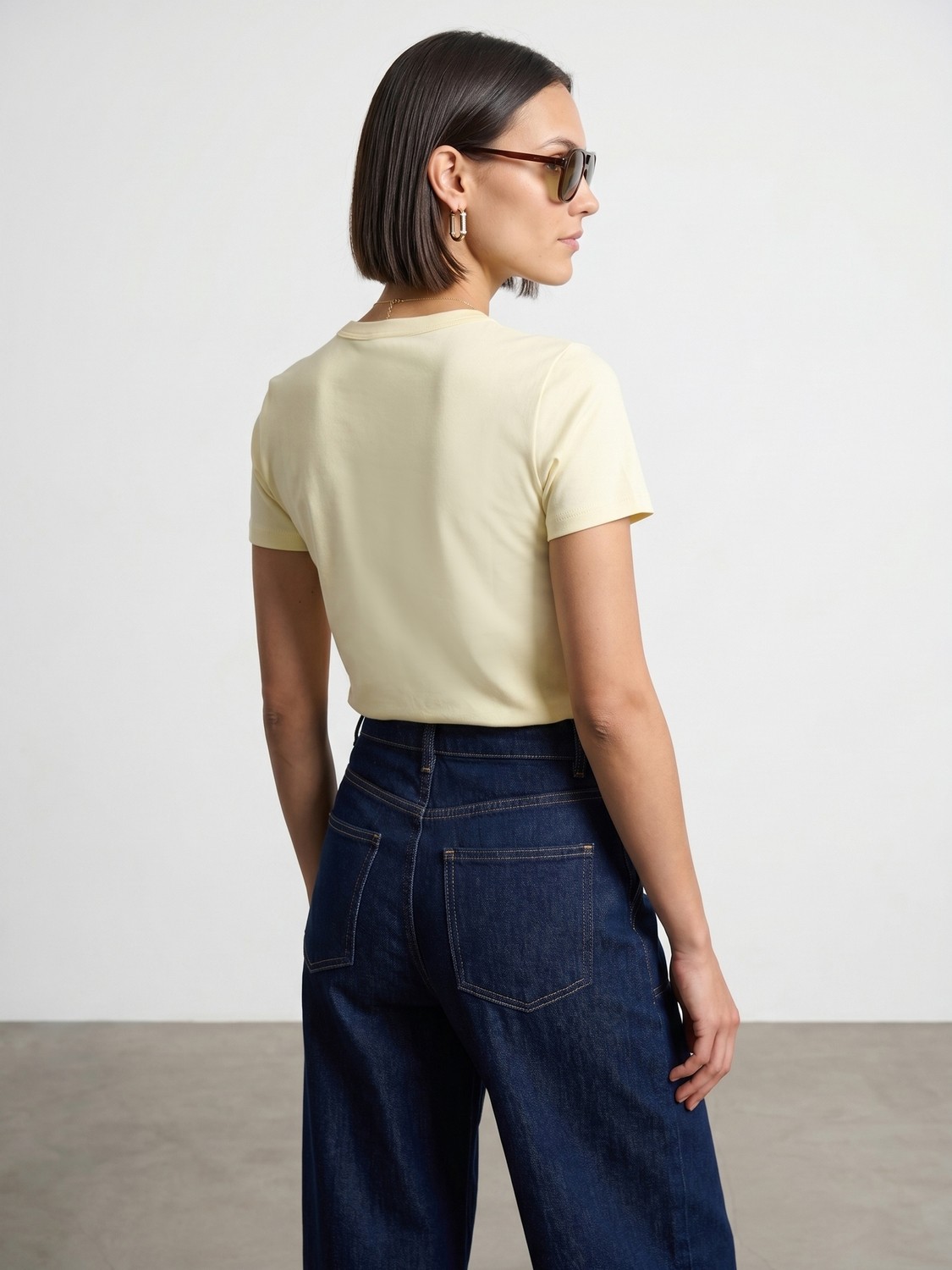 Dilvin 32779 Bisiklet Yaka T-Shirt-Beyaz görsel 8