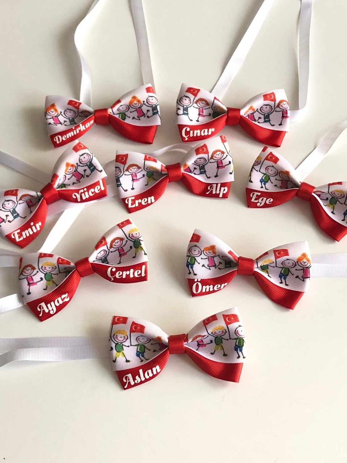 Cicis Accessories Kırmızı Papyon 23 Nisan Isimli Kişiye Özel Desenli Erkek Çocuk Aksesuar görsel 5
