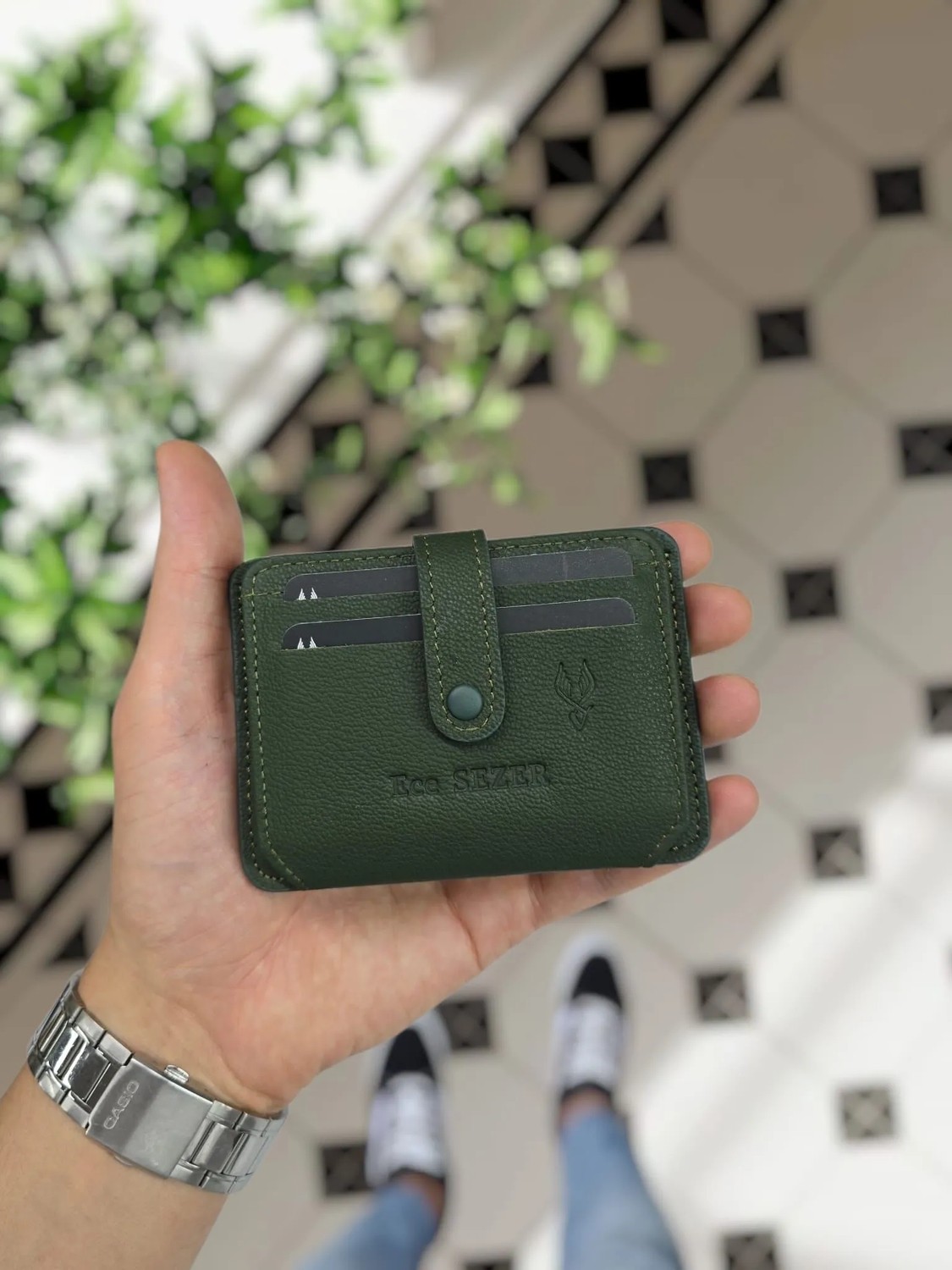 Visso Leather Visso 8600 Hakiki Deri Çıtçıtlı Akordeon Kartlık Kimlik ve Kağıt Para Bölmeli Kişiye Isme Özel Bay Bayan Çanta Yeni Ürün