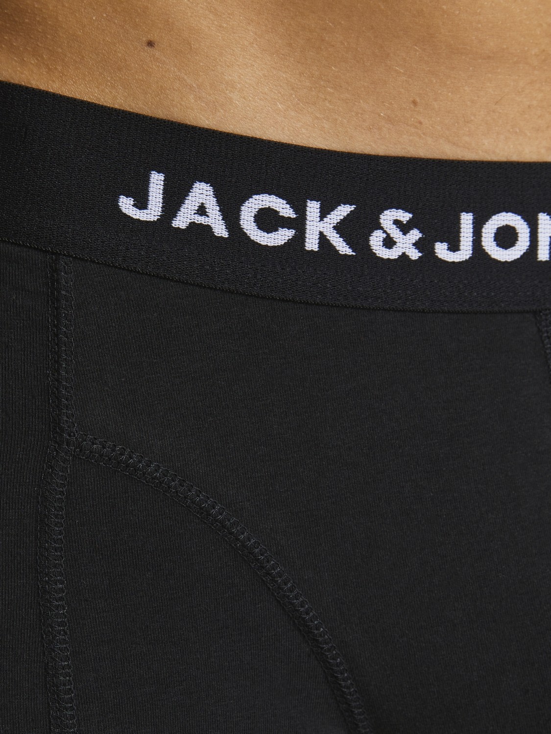 Jack & Jones Erkek 5'li Düz Renk Logolu Boxer Siyah Paça Tipi Rahat Kullanım görsel 3
