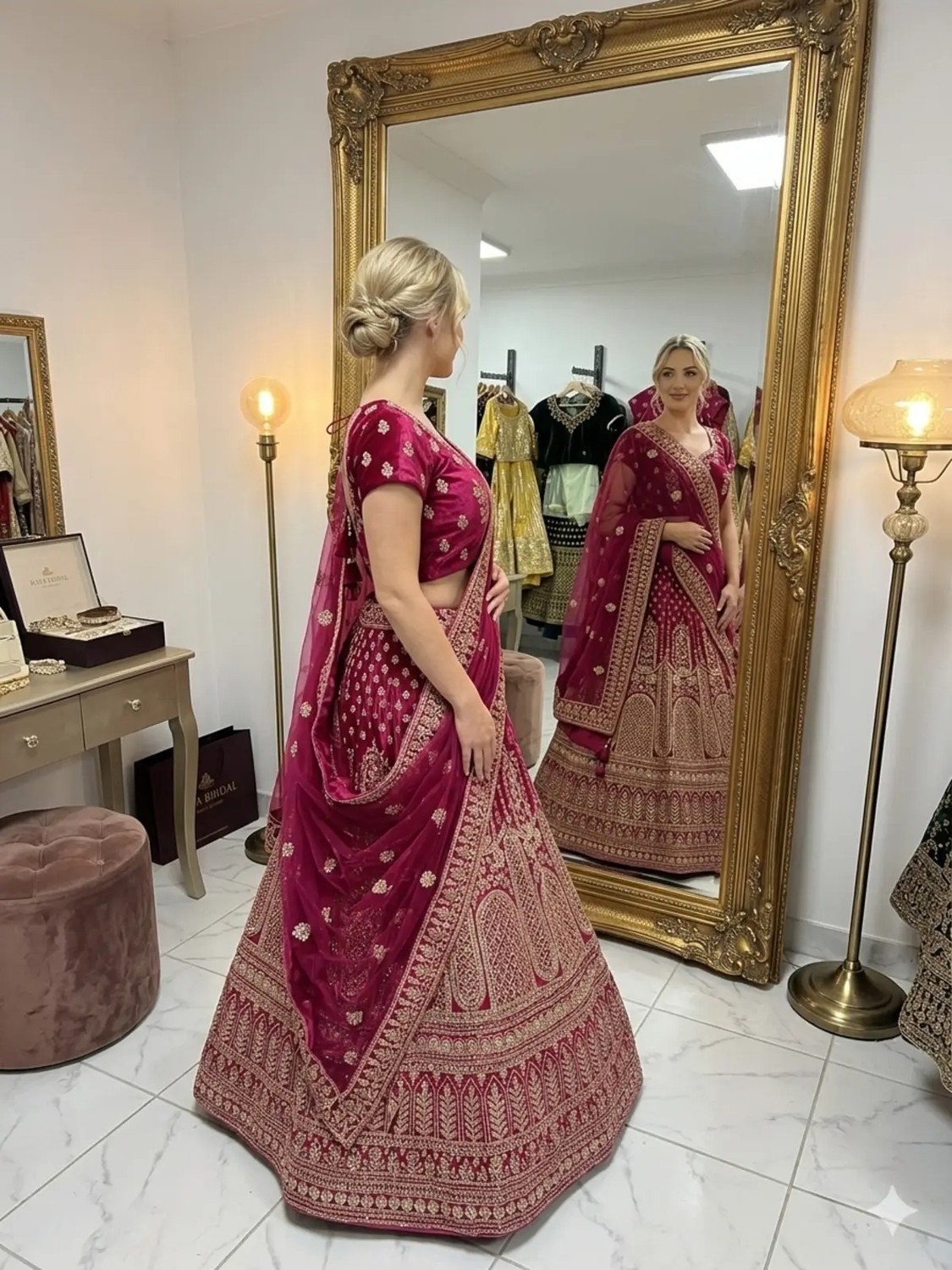 Aashiv's Collection [renk] [kumaş Türü] Işlemeli Hint Lehenga Choli Takımı