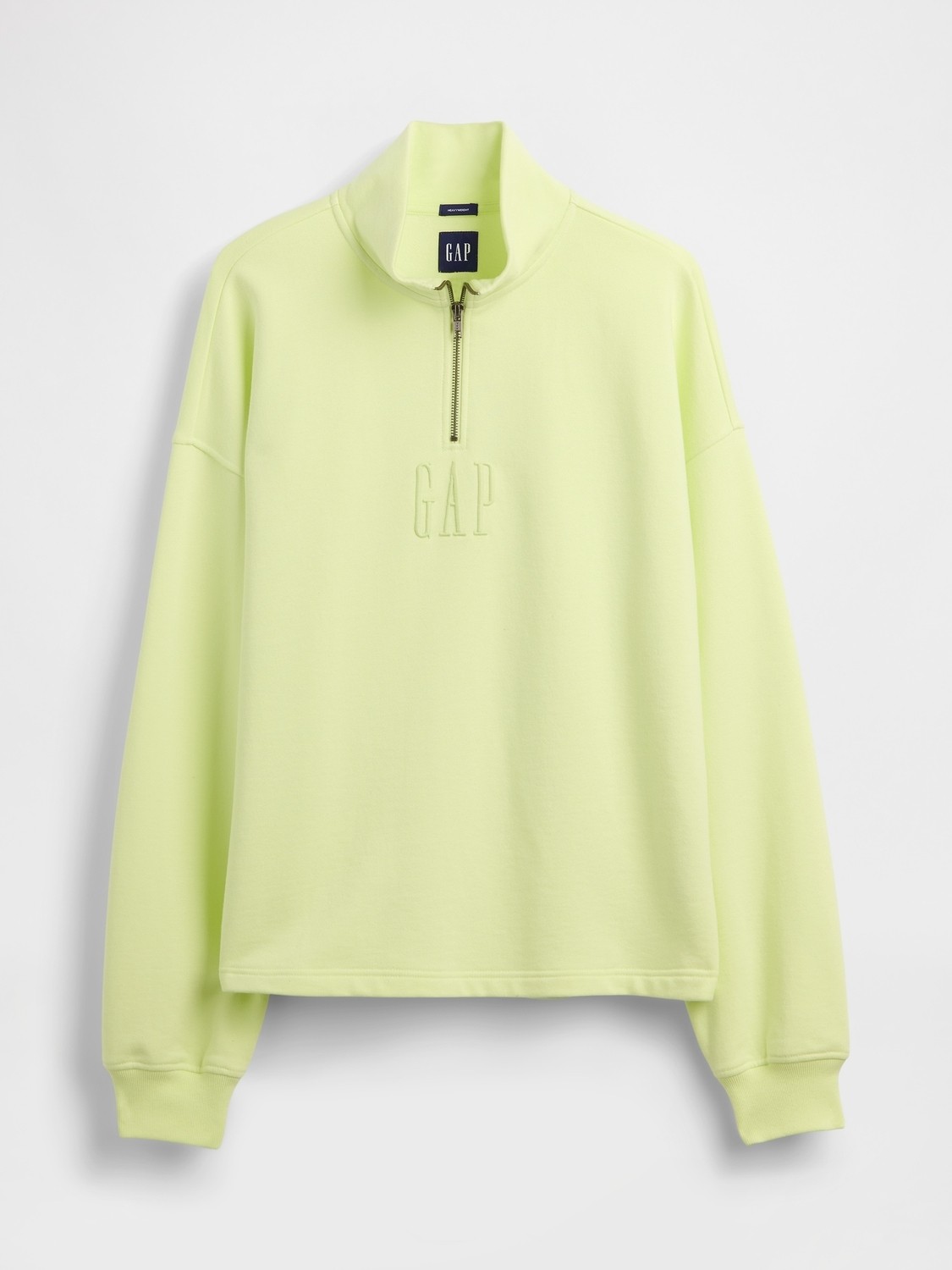 Gap Erkek Kırmızı Heavyweight Oversized Logo Yarım Fermuarlı Sweatshirt görsel 2