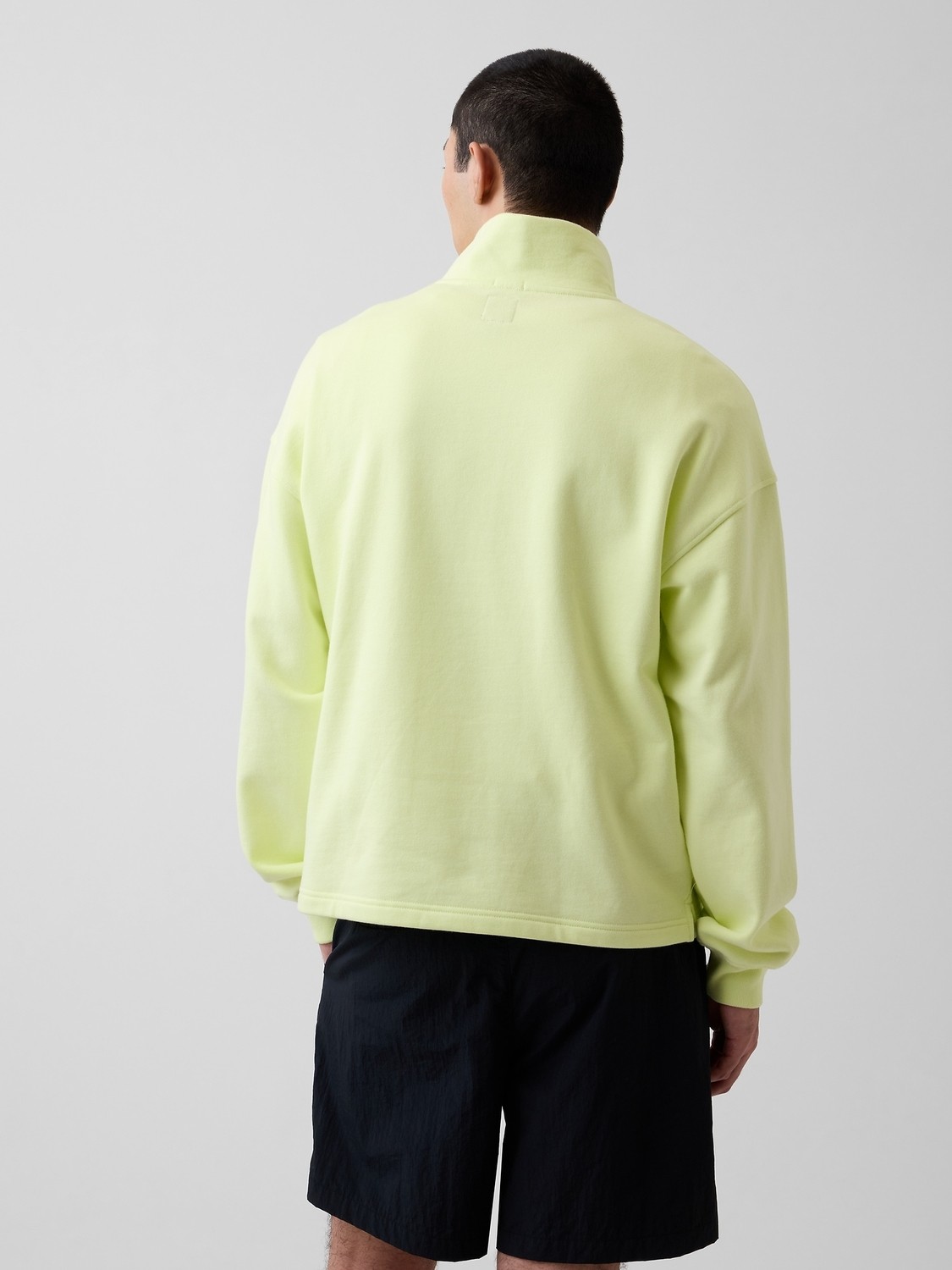 Gap Erkek Kırmızı Heavyweight Oversized Logo Yarım Fermuarlı Sweatshirt görsel 4