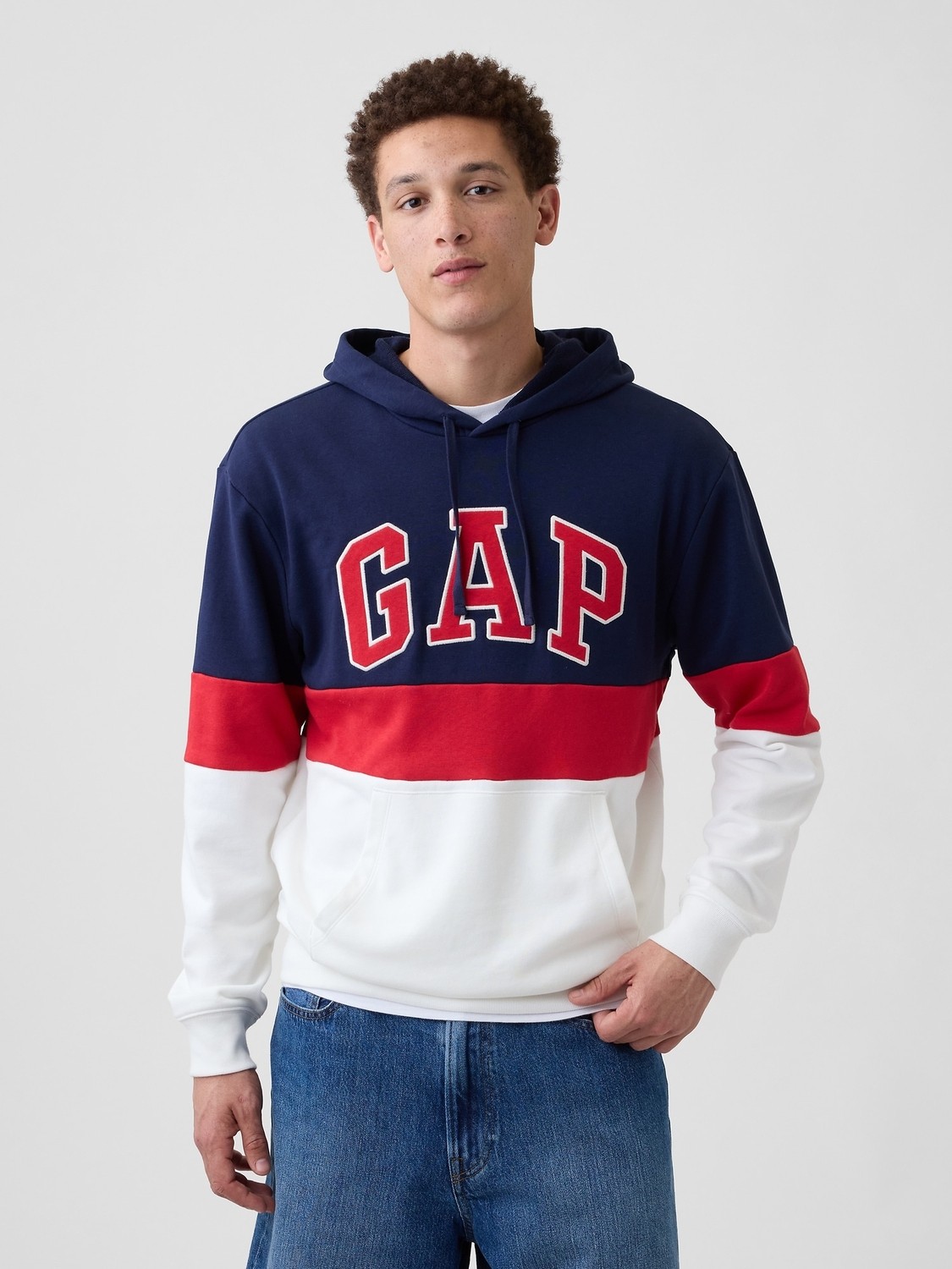Gap Erkek Lacivert Gap Logo Fransız Havlu Kumaş Sweatshirt görsel 6