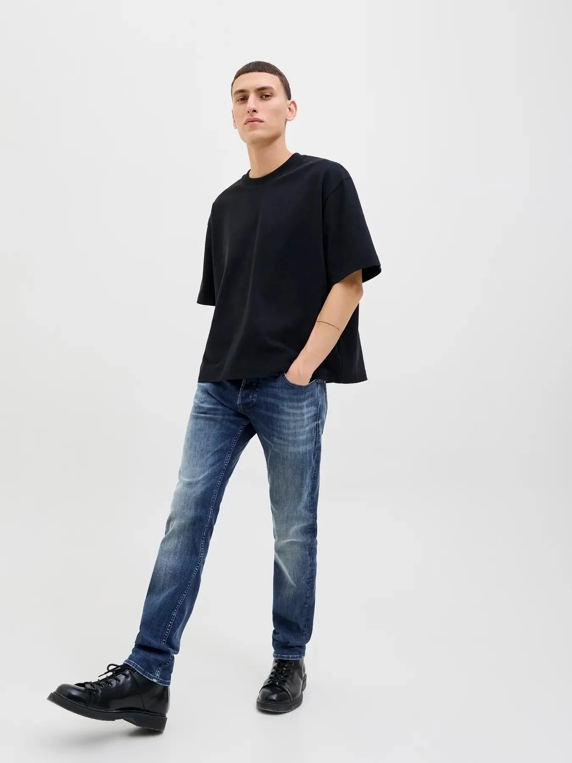 Jack & Jones Düşük Bel Slim Fit Mavi Erkek Denim Pantolon 12278144_JJIGLENN Jjorıgınal Cb 820 görsel 3