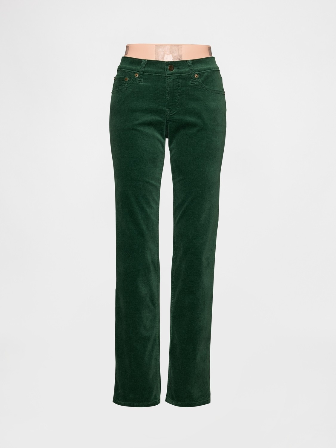 Gap Kadın Yeşil Low Rise Kadife '90S Slim Pantolon görsel 2