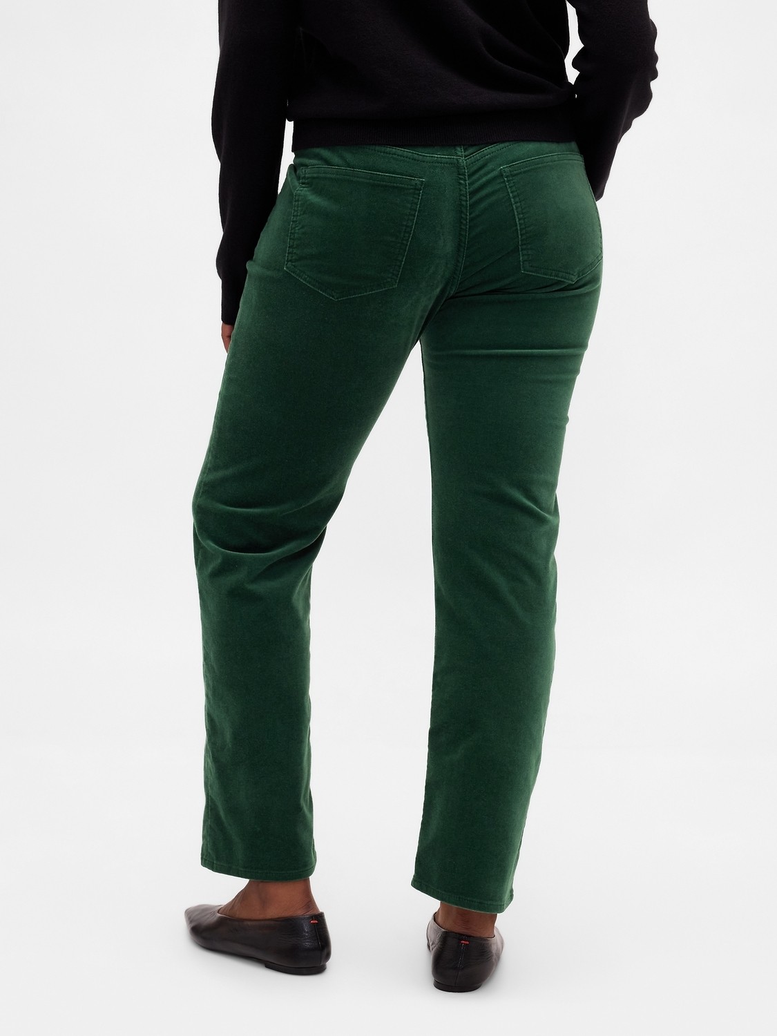 Gap Kadın Yeşil Low Rise Kadife '90S Slim Pantolon görsel 3