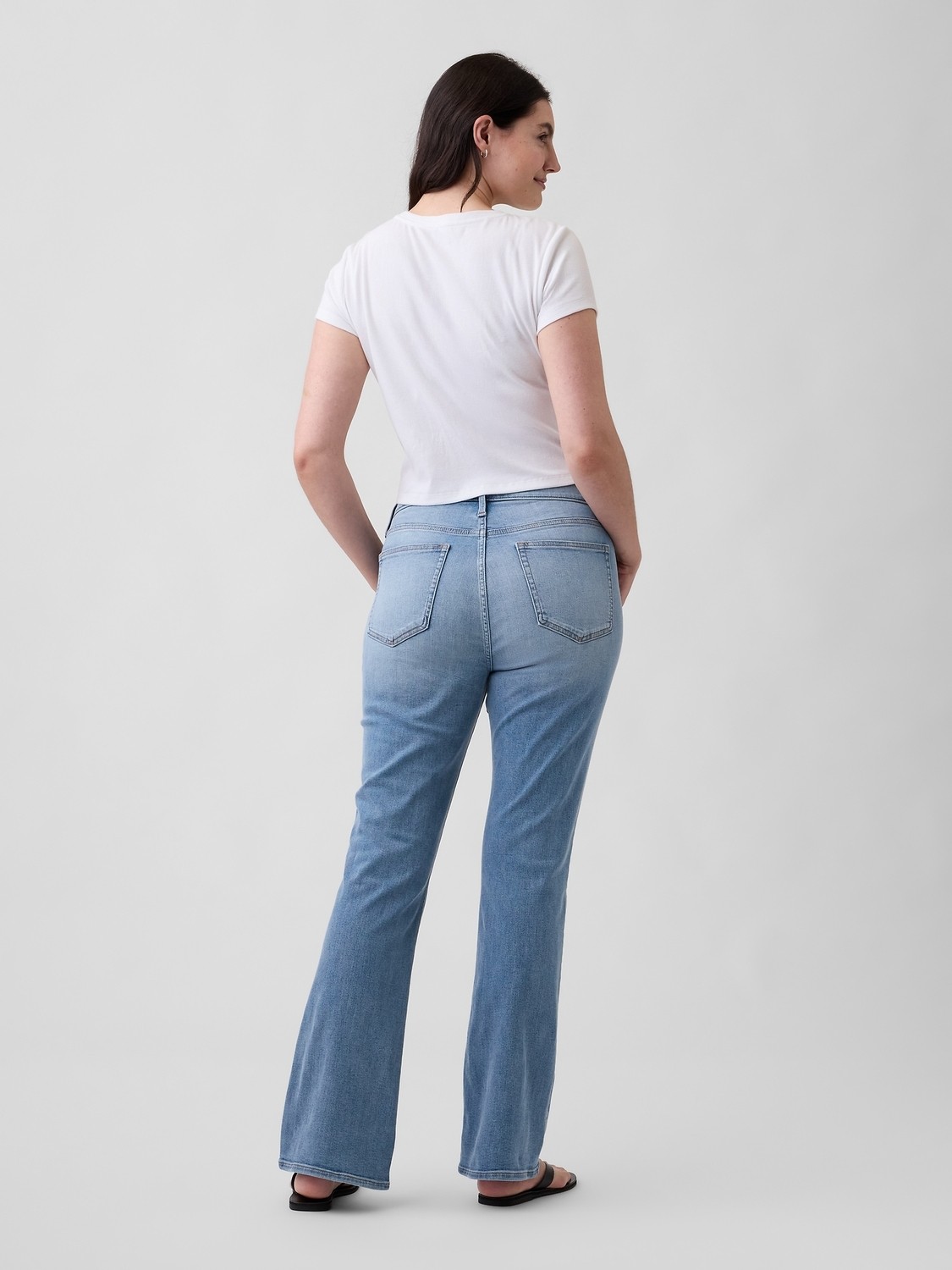 Gap Kadın Açık Mavi Mid Rise Universal Baby Boot Jean Pantolon görsel 3