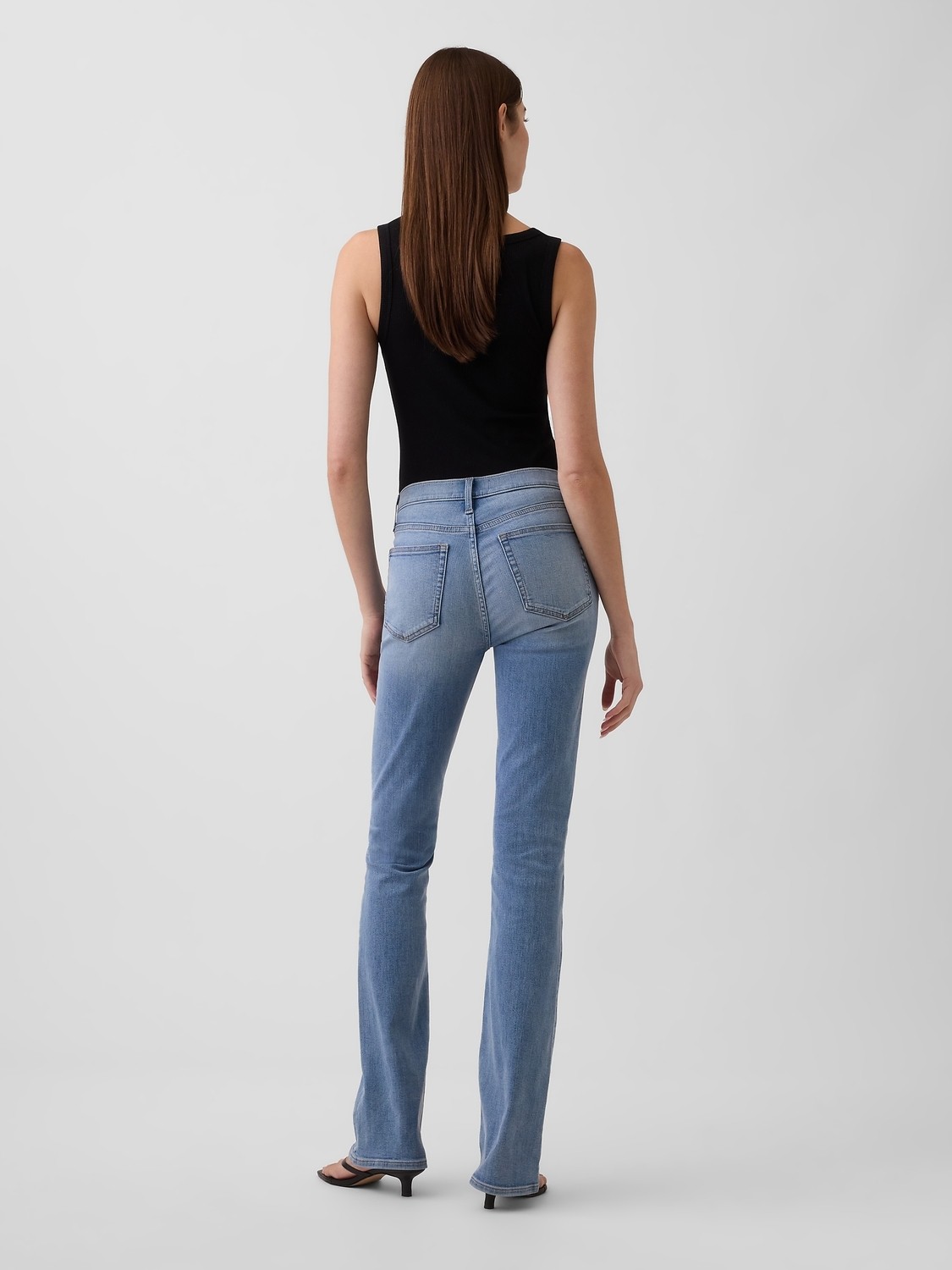 Gap Kadın Açık Mavi Mid Rise Universal Baby Boot Jean Pantolon görsel 5