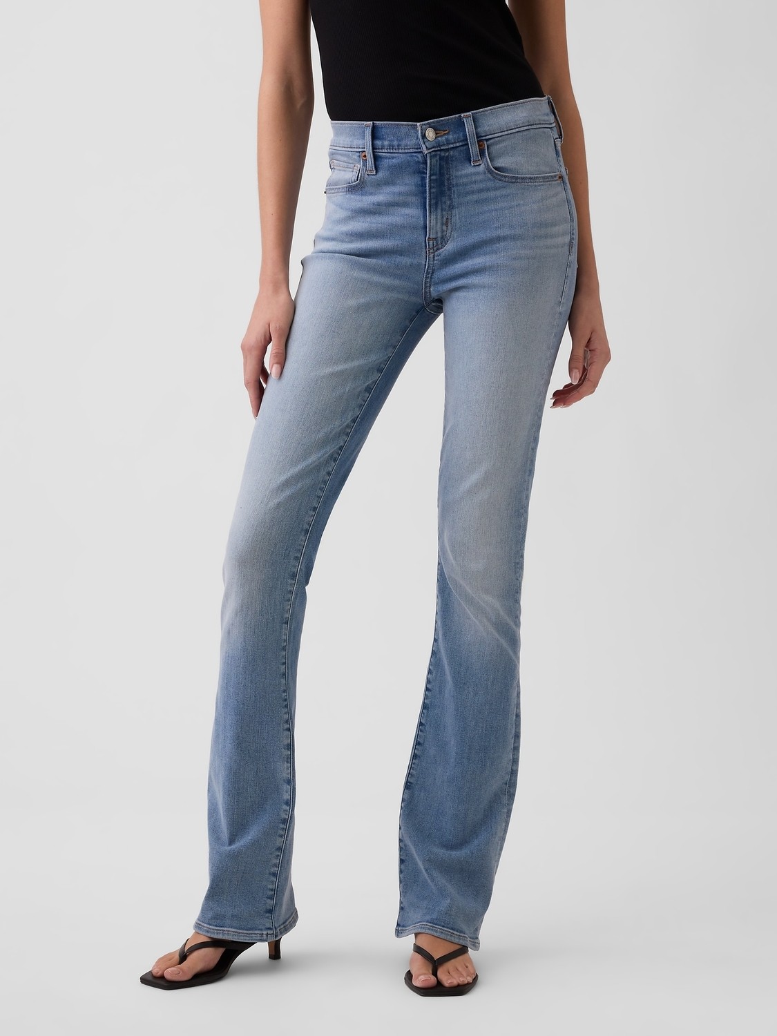 Gap Kadın Açık Mavi Mid Rise Universal Baby Boot Jean Pantolon görsel 7